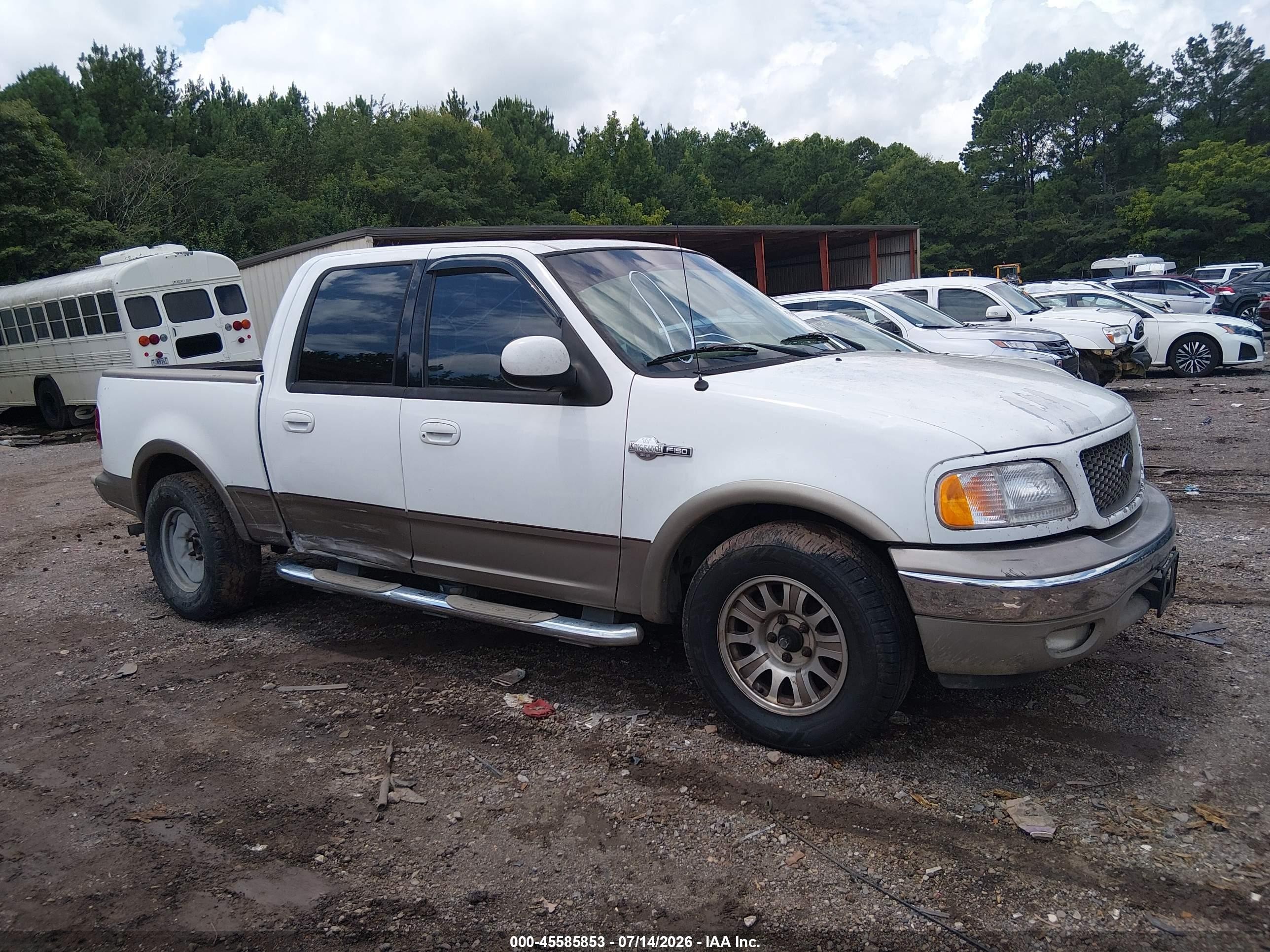 2003 Ford F-150 Lariat/xlt White vin: 1FTRW07L13KC71826