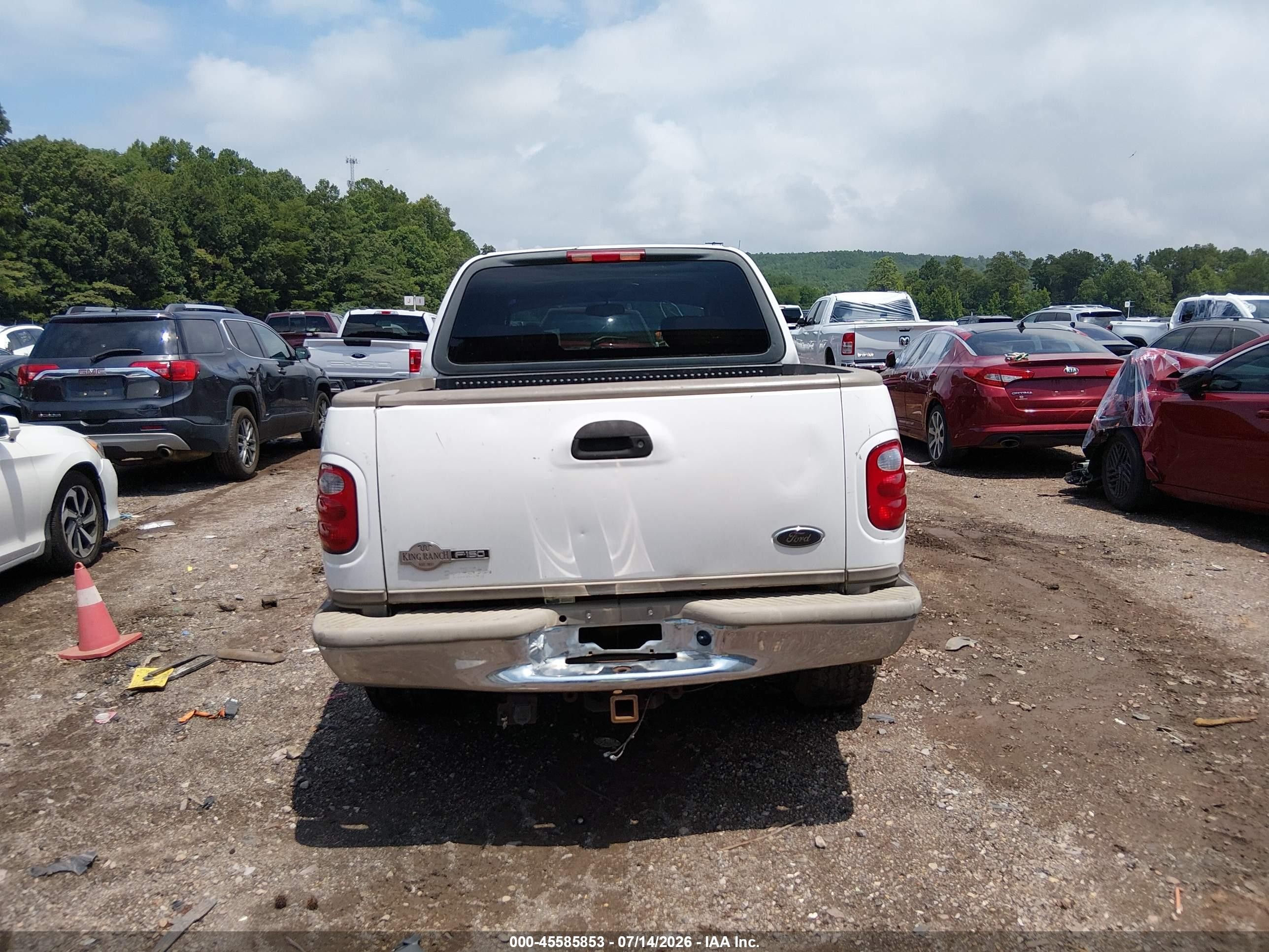 2003 Ford F-150 Lariat/xlt White vin: 1FTRW07L13KC71826