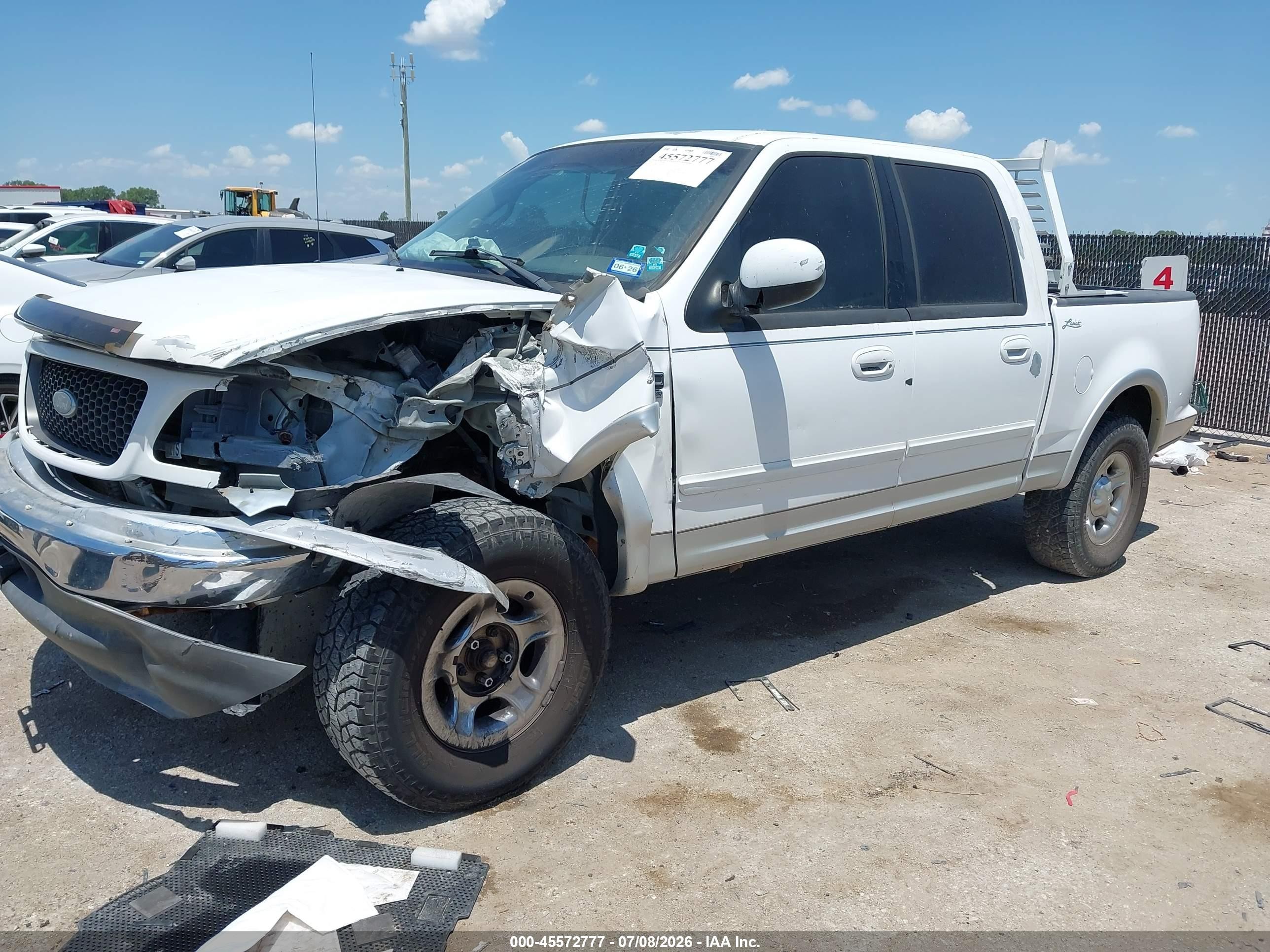 2002 Ford F-150 Lariat/xlt Белый vin: 1FTRW07L22KB41133