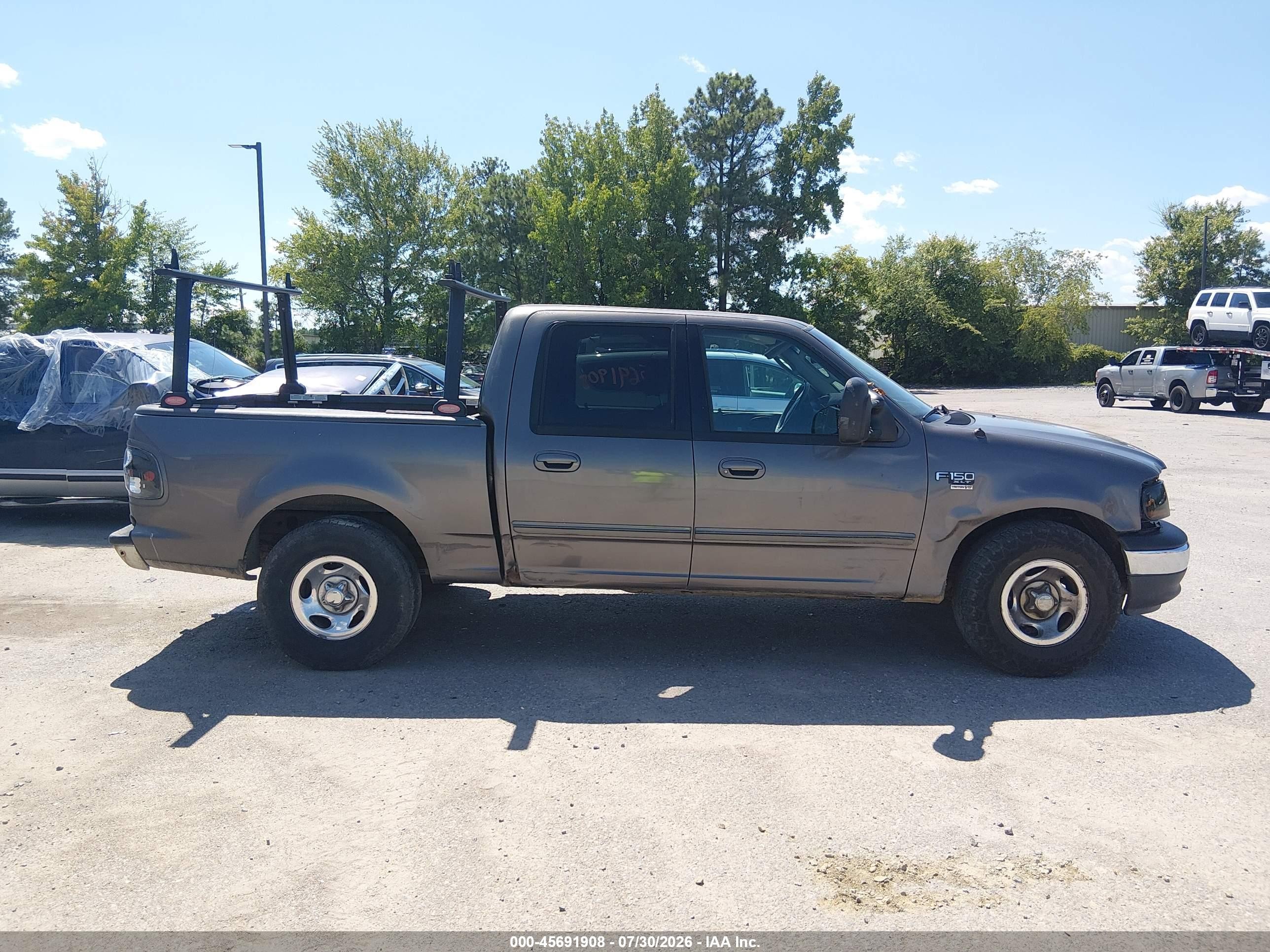 2002 Ford F-150 Lariat/xlt Gray vin: 1FTRW07L22KC32645