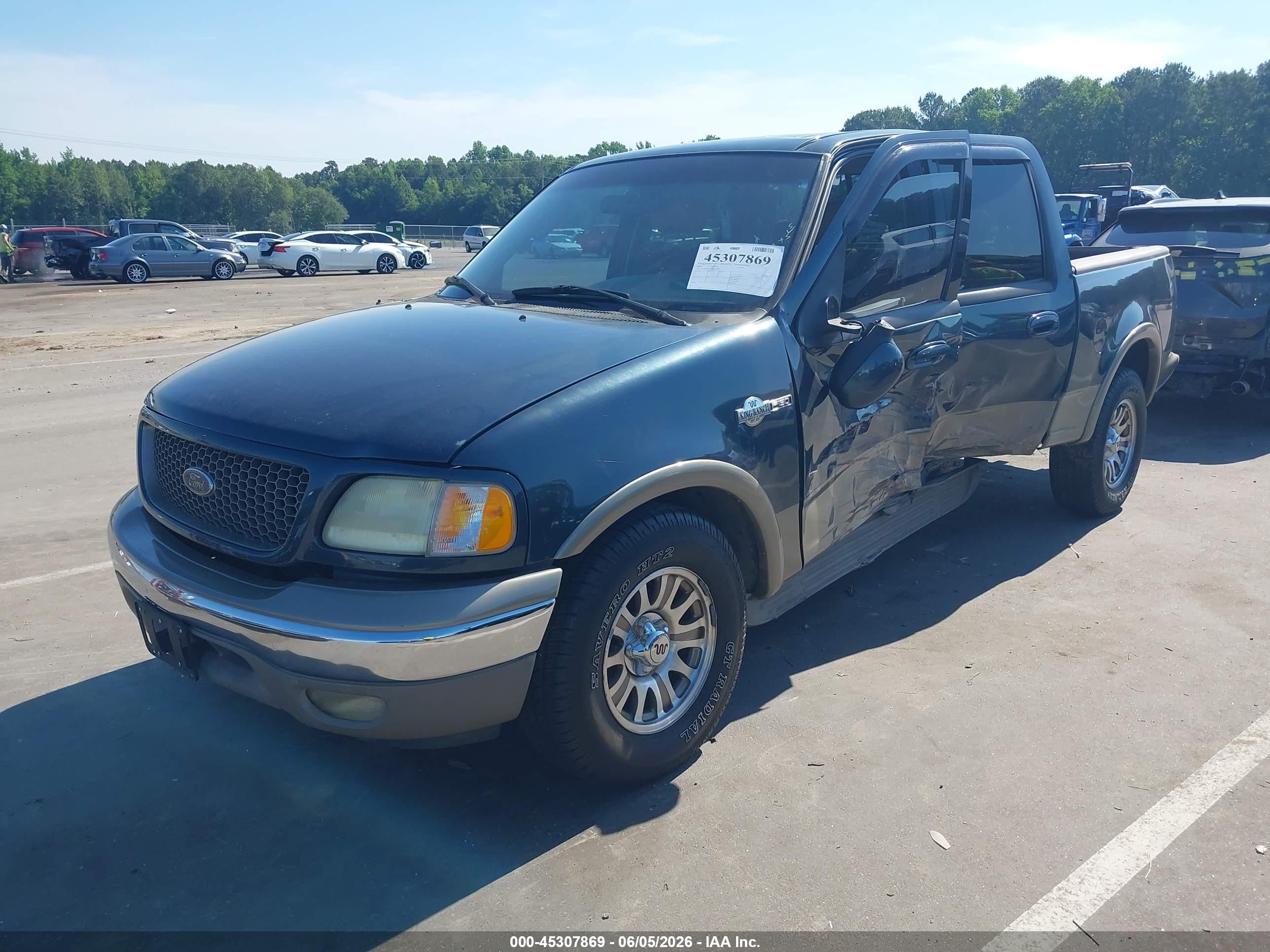 2002 Ford F-150 Lariat/xlt Green vin: 1FTRW07L22KC67184