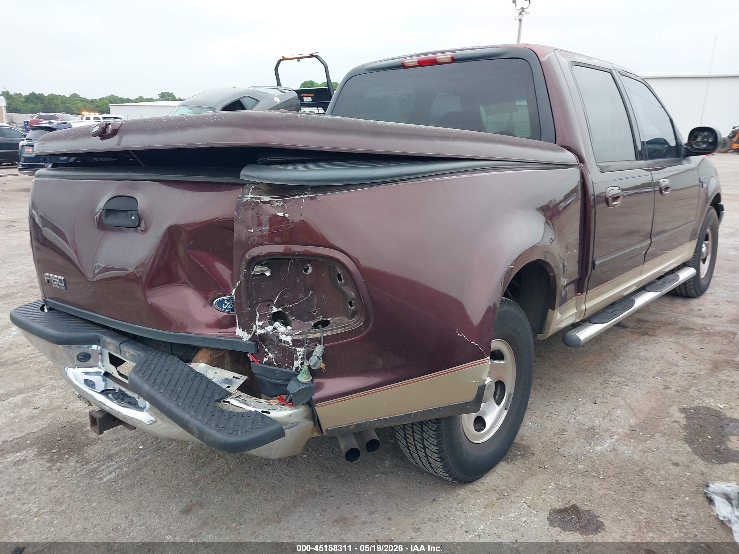 2001 Ford F-150 Harley-davidson Edition/king Ranch Edition/lariat/xlt Maroon vin: 1FTRW07L31KE12733