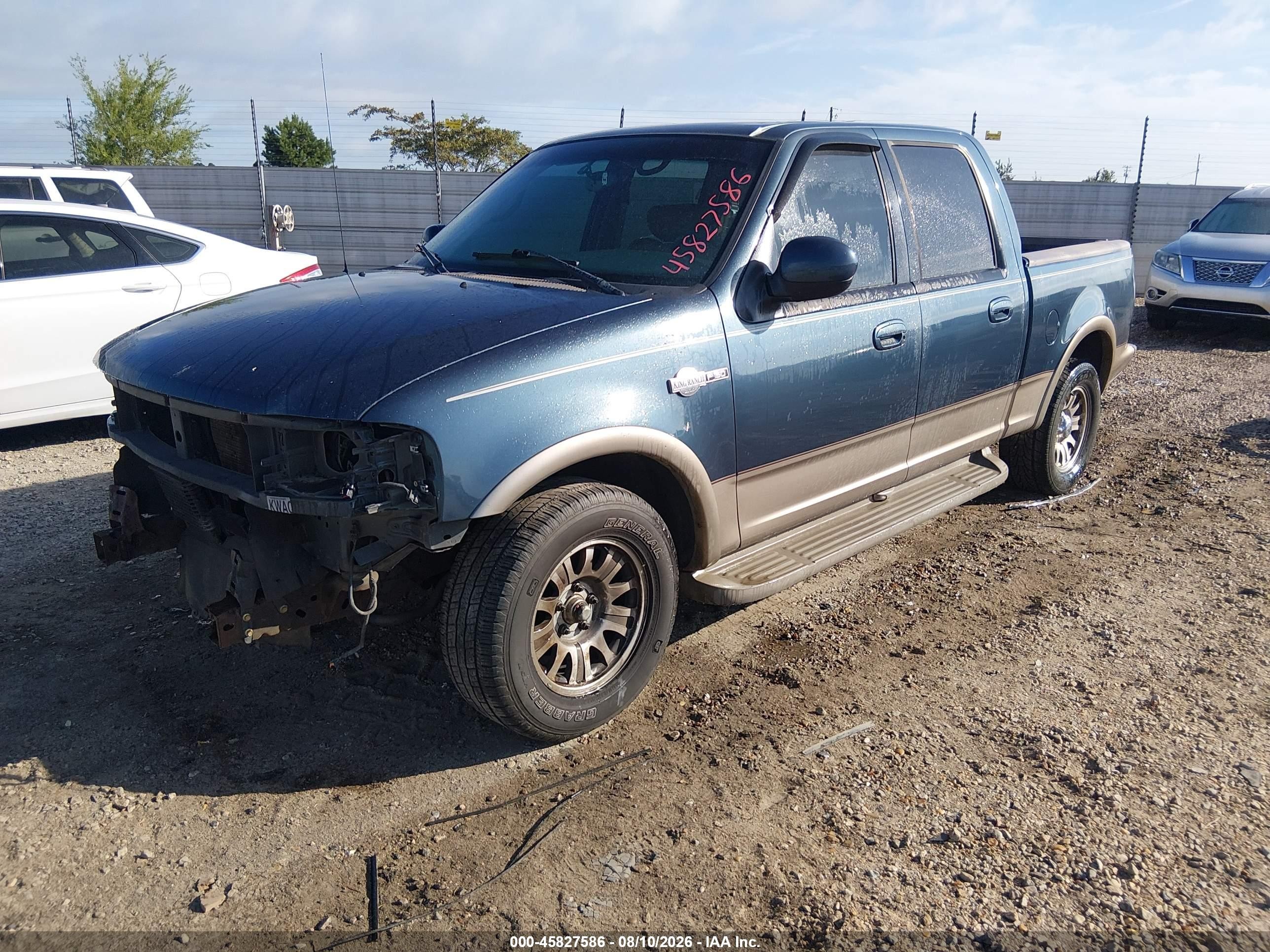 2001 Ford F-150 Harley-davidson Edition/king Ranch Edition/lariat/xlt Blue vin: 1FTRW07L51KC13635