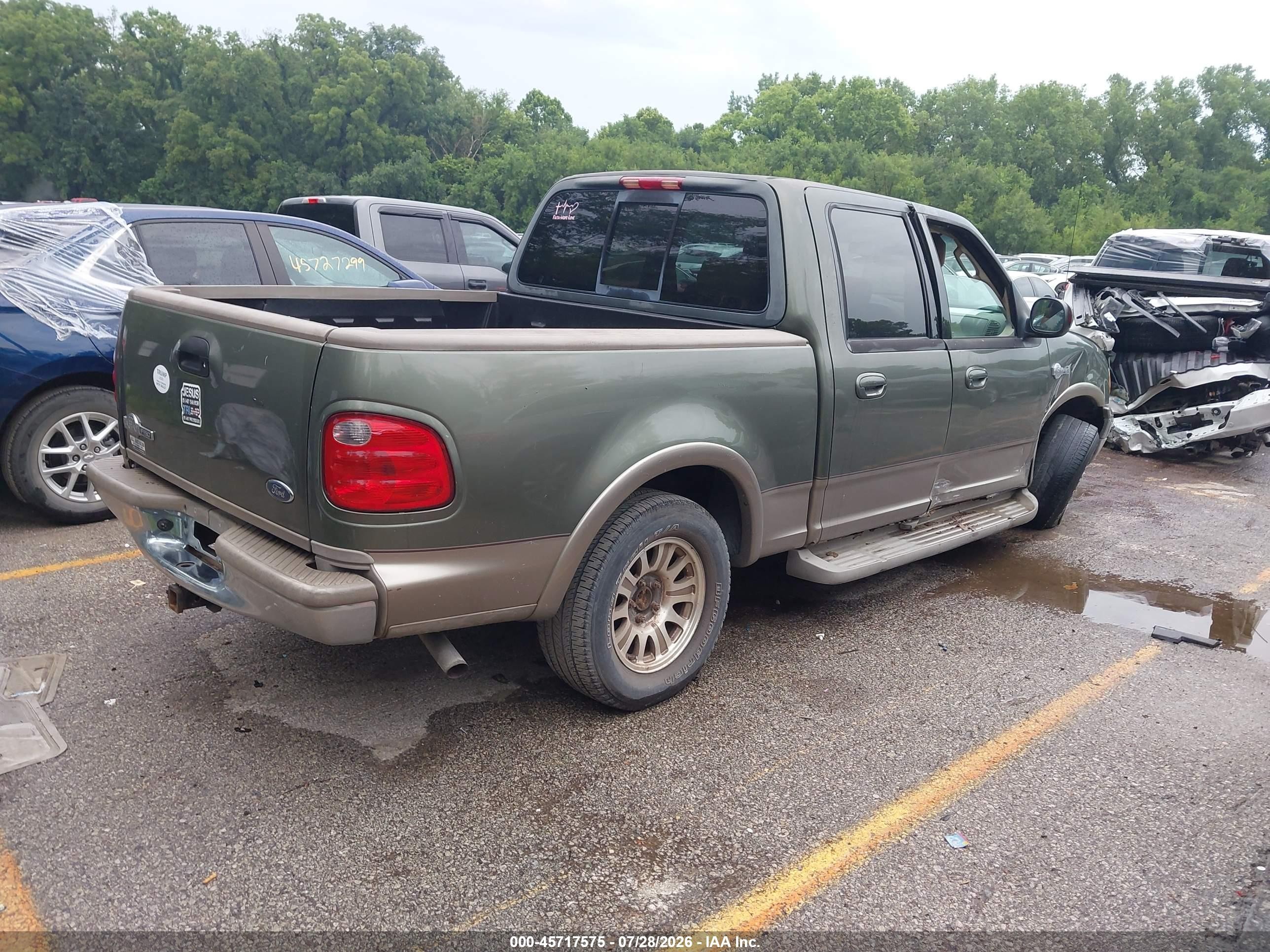 2002 Ford F-150 Lariat/xlt Green vin: 1FTRW07L52KD37910