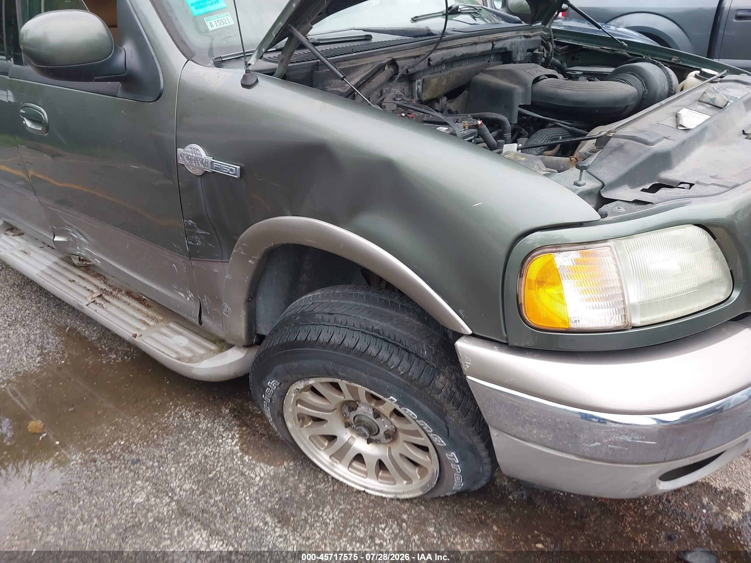 2002 Ford F-150 Lariat/xlt Green vin: 1FTRW07L52KD37910