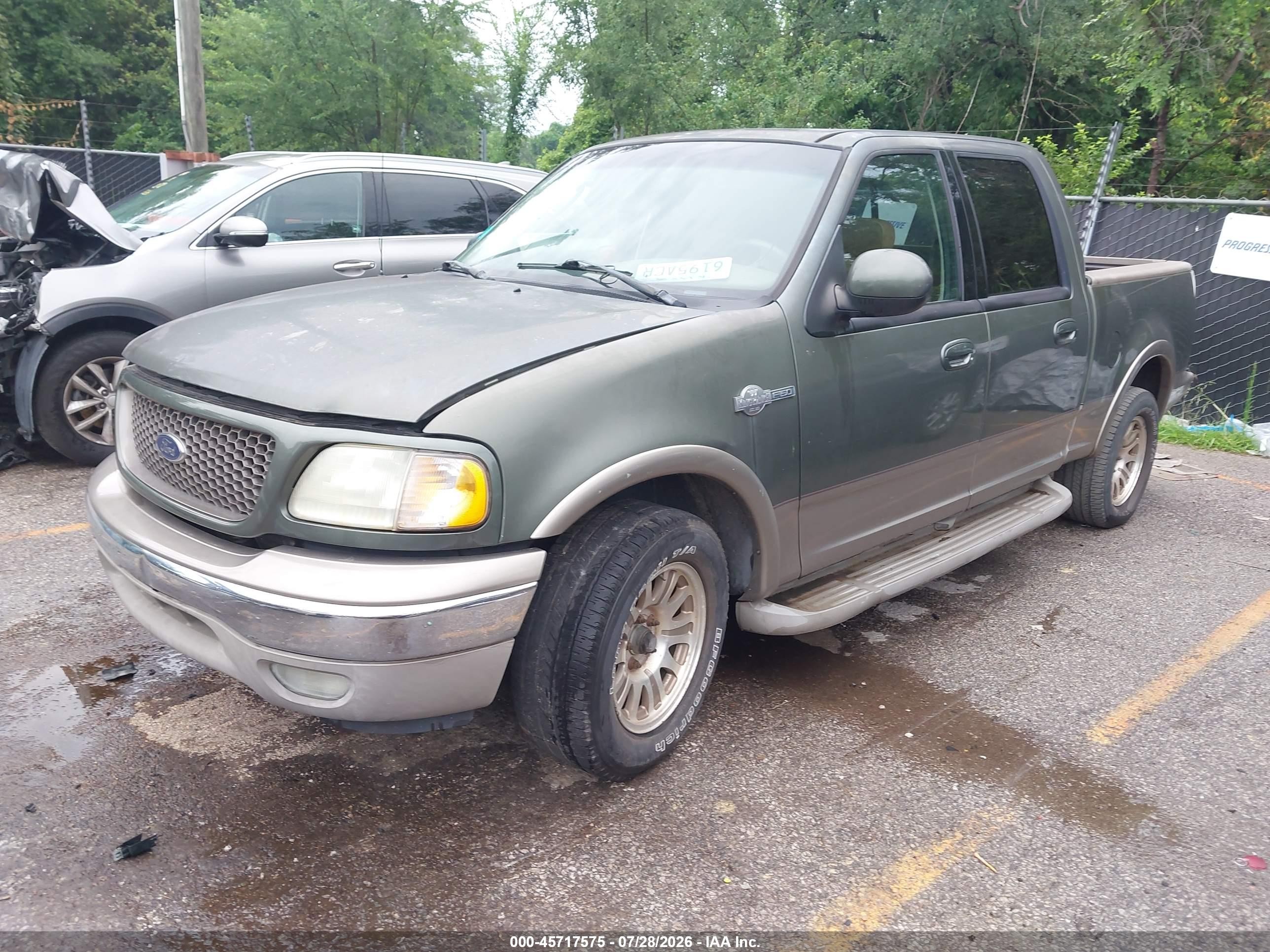 2002 Ford F-150 Lariat/xlt Green vin: 1FTRW07L52KD37910