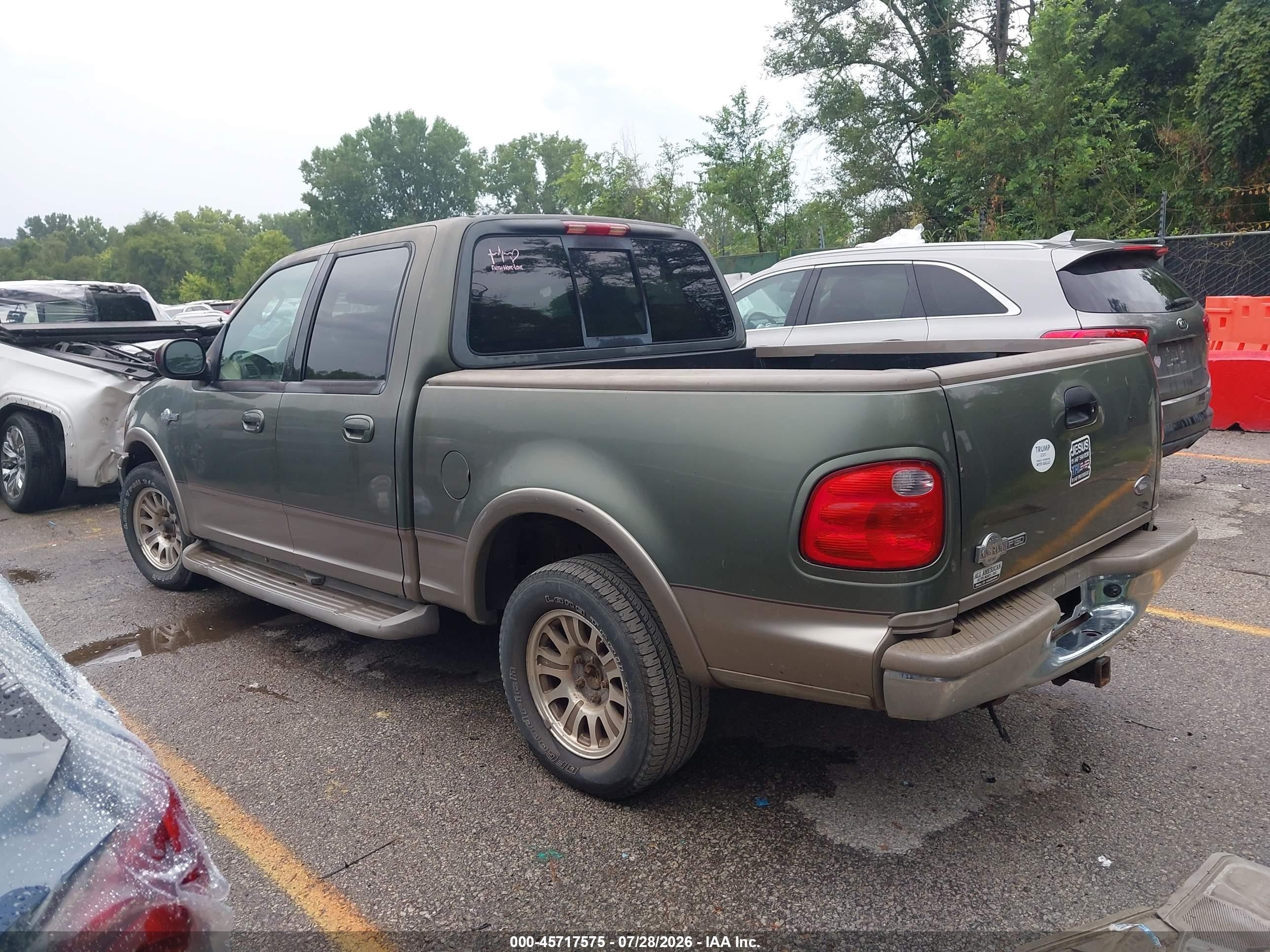 2002 Ford F-150 Lariat/xlt Green vin: 1FTRW07L52KD37910