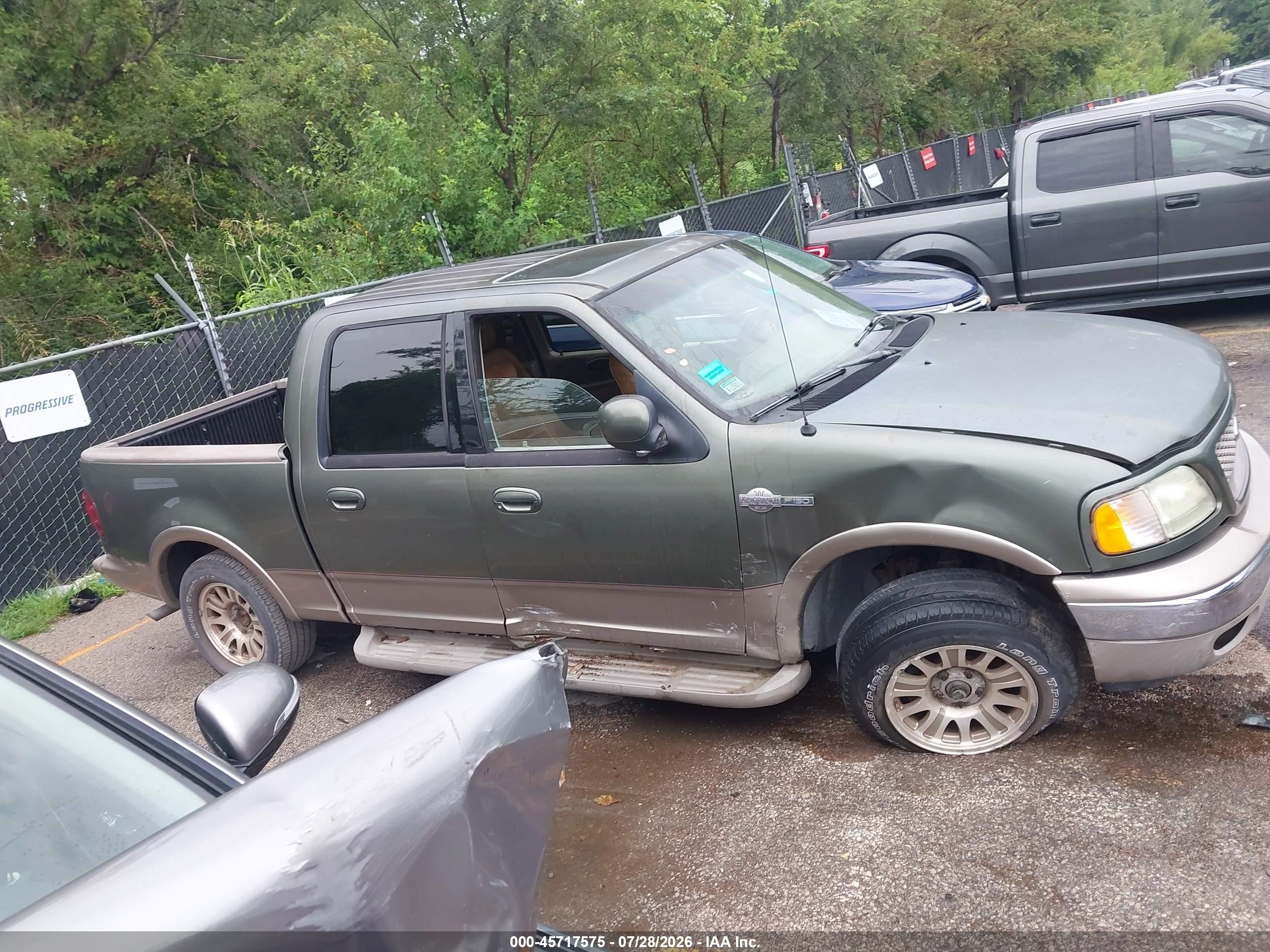 2002 Ford F-150 Lariat/xlt Green vin: 1FTRW07L52KD37910
