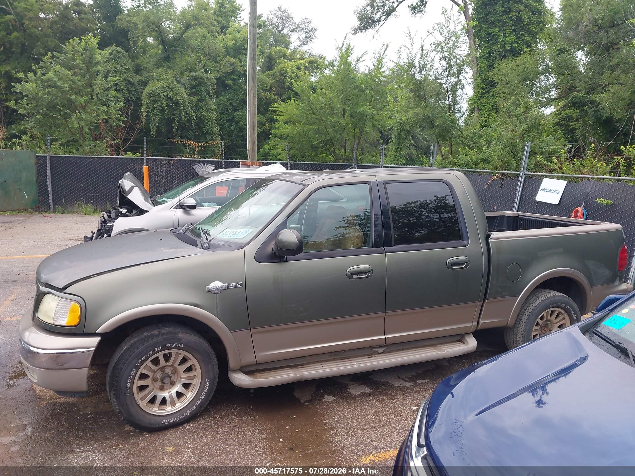 2002 Ford F-150 Lariat/xlt Green vin: 1FTRW07L52KD37910