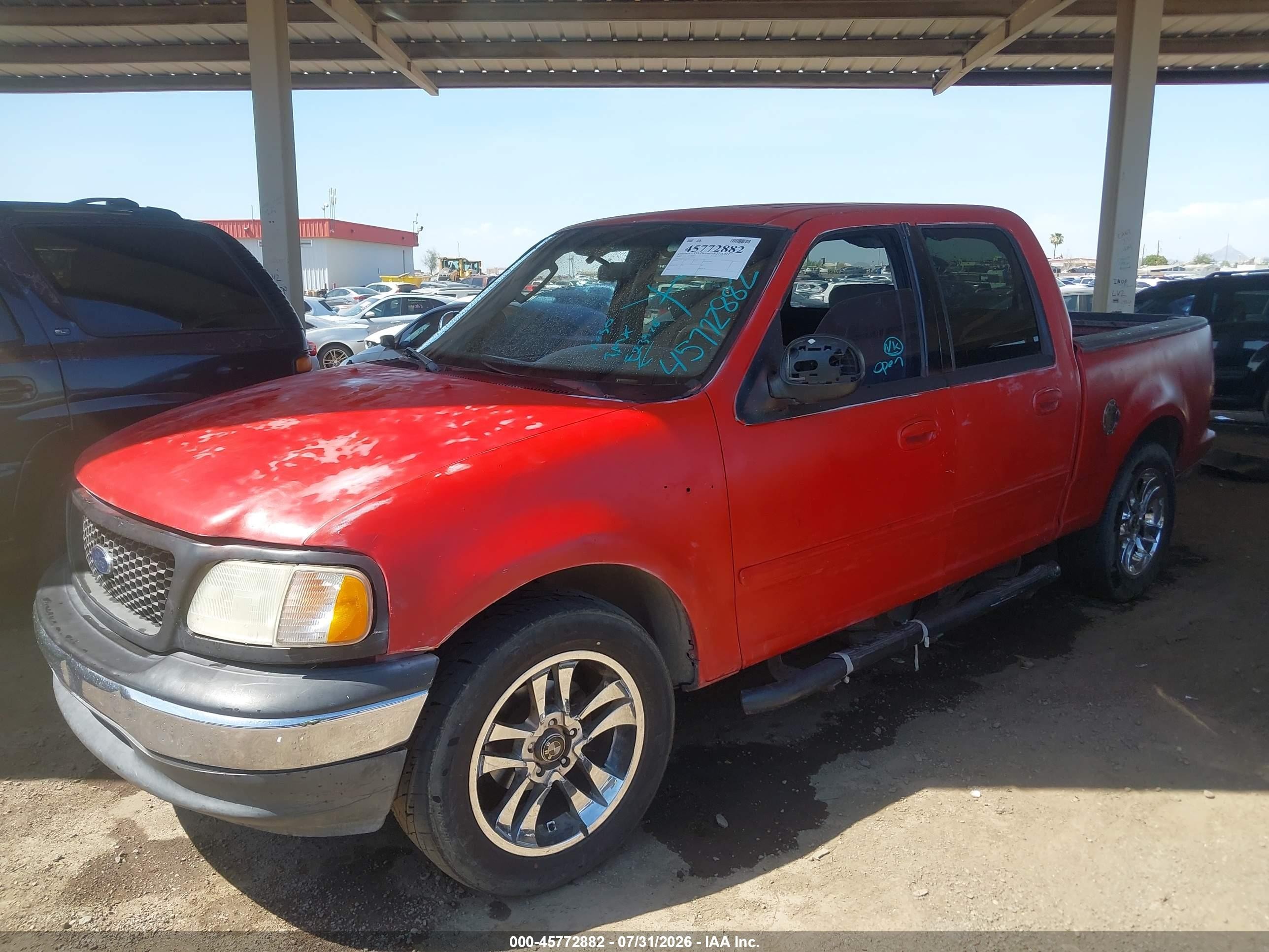 2002 Ford F-150 Lariat/xlt Red vin: 1FTRW07L52KE23976