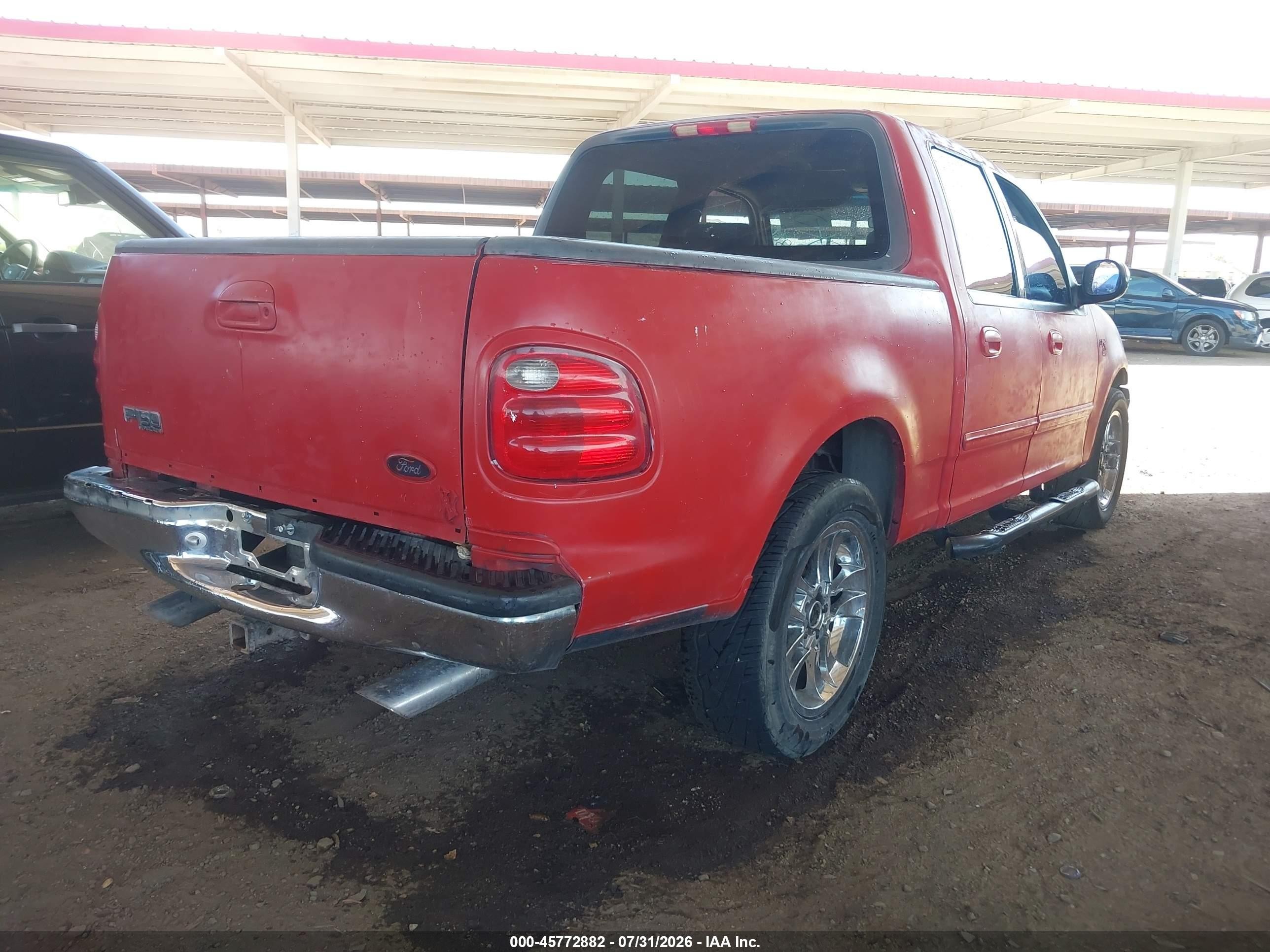 2002 Ford F-150 Lariat/xlt Red vin: 1FTRW07L52KE23976