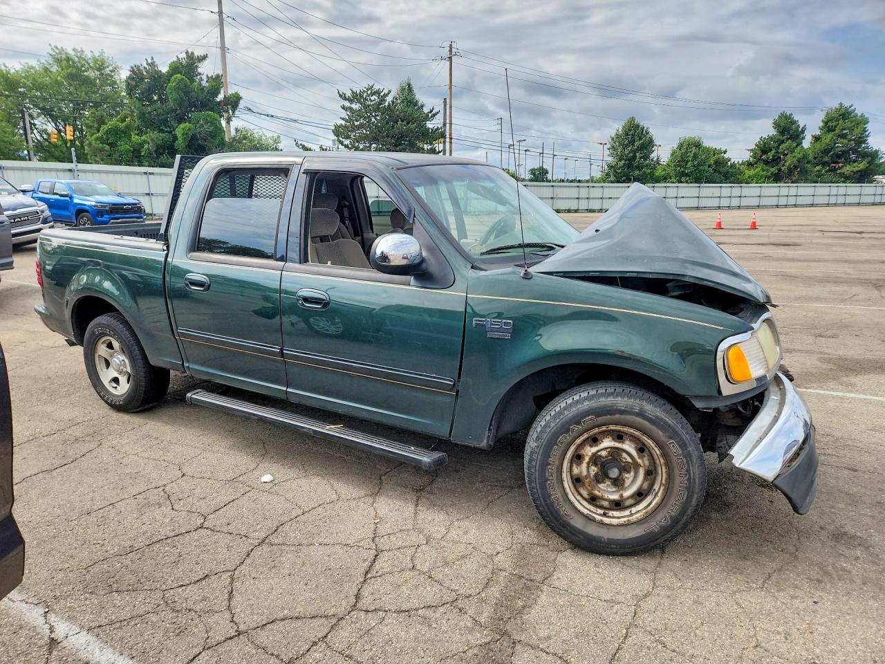 2002 Ford F150 Supercrew Зеленый vin: 1FTRW07L62KD62699