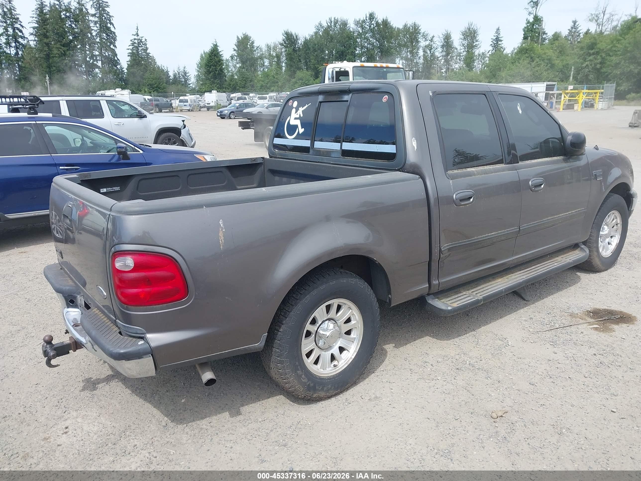 2003 Ford F-150 Lariat/xlt Gray vin: 1FTRW07L63KA17979