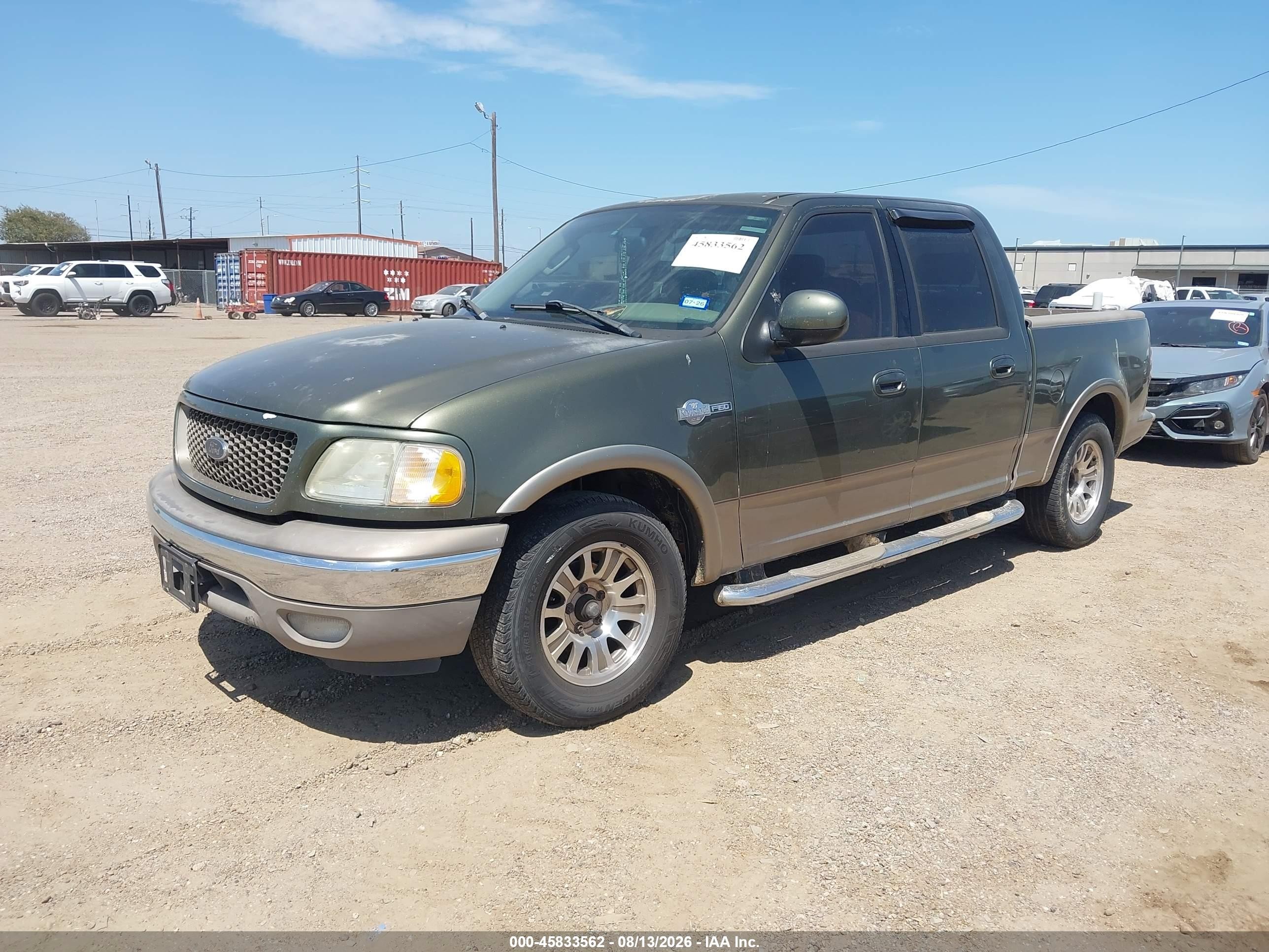 2003 Ford F-150 Lariat/xlt Green vin: 1FTRW07L63KA53543