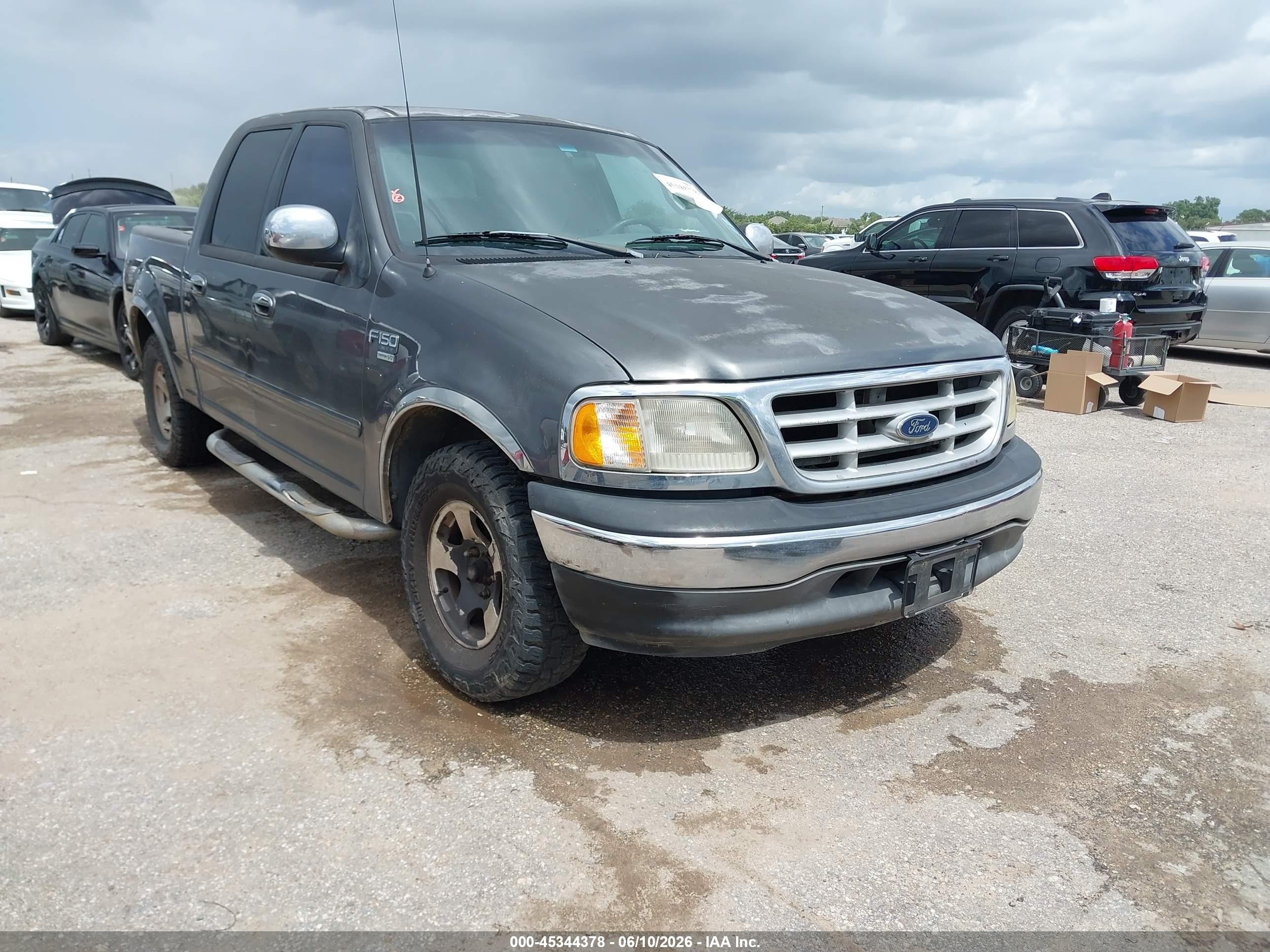2002 Ford F-150 Lariat/xlt Gray vin: 1FTRW07L72KA20095