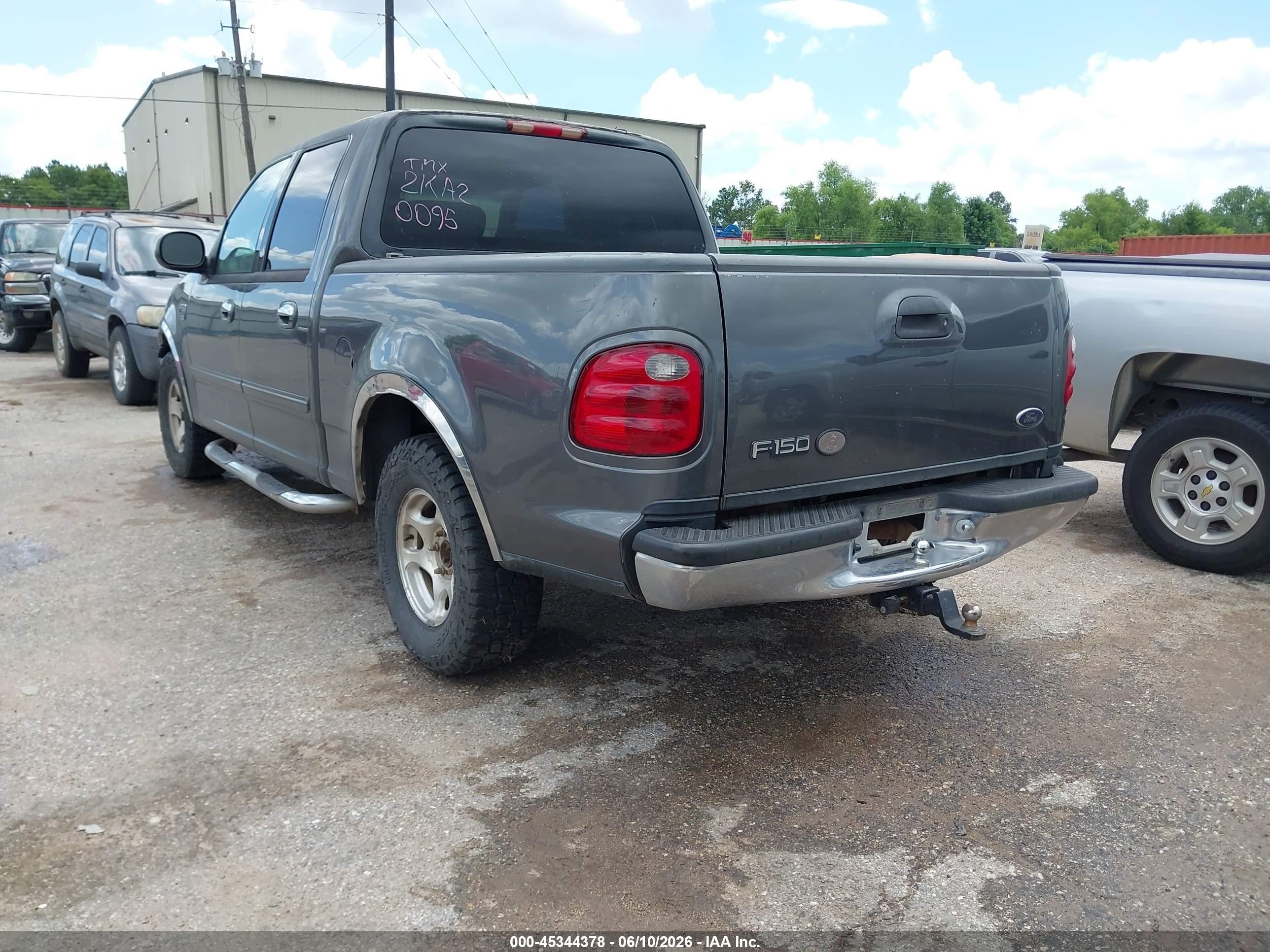 2002 Ford F-150 Lariat/xlt Gray vin: 1FTRW07L72KA20095