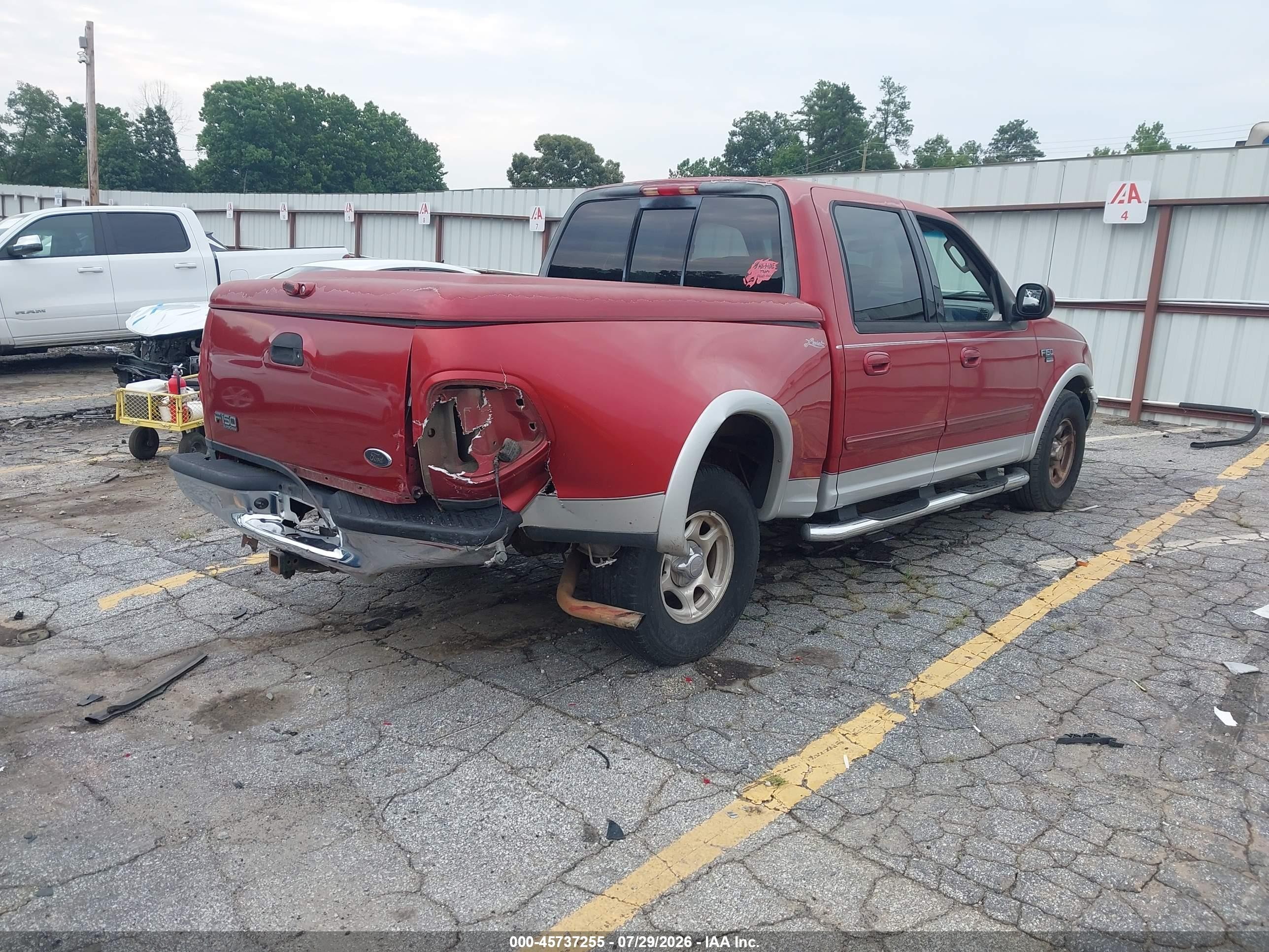 2002 Ford F-150 Lariat/xlt Red vin: 1FTRW07L72KE27575
