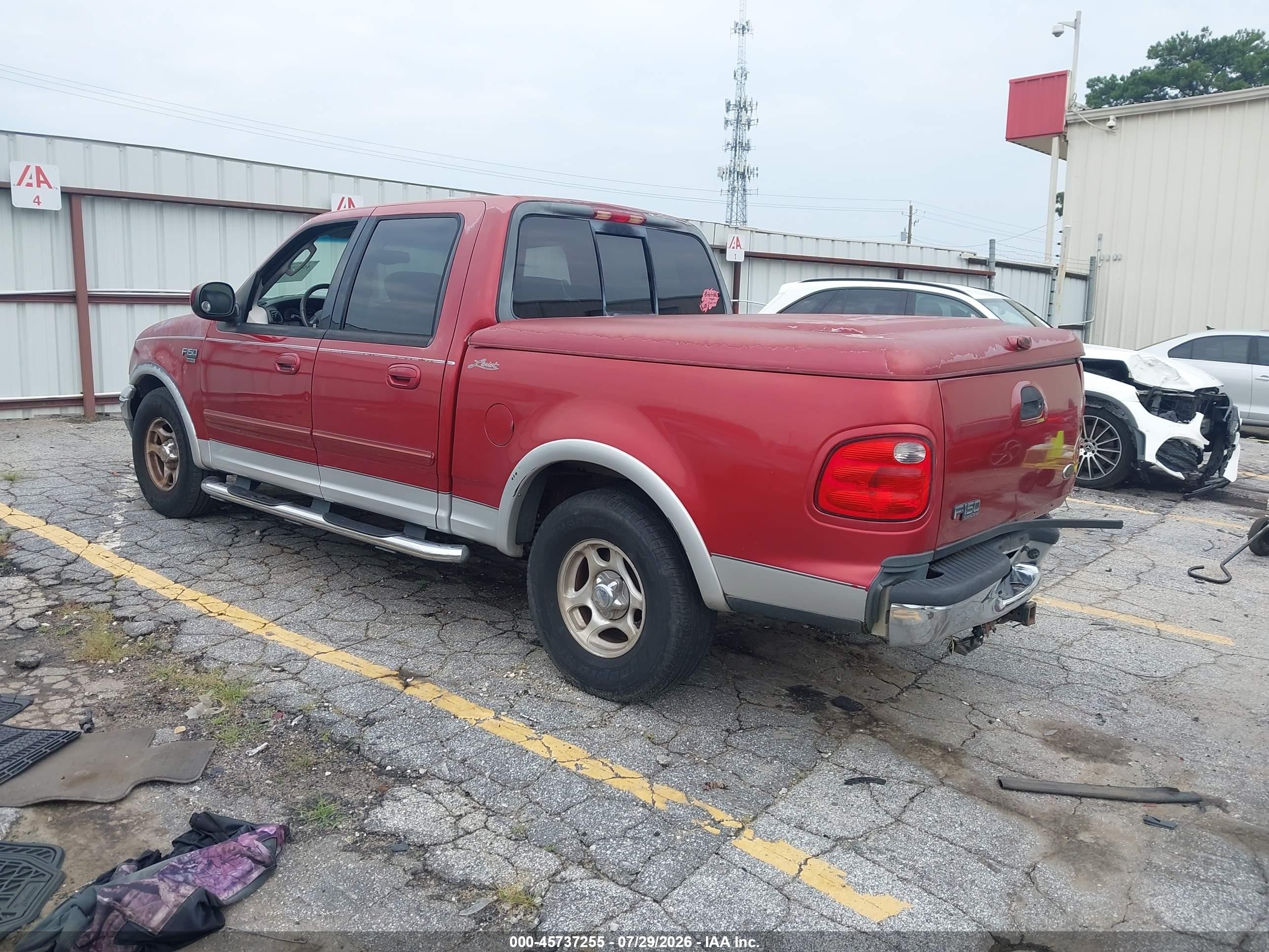 2002 Ford F-150 Lariat/xlt Red vin: 1FTRW07L72KE27575