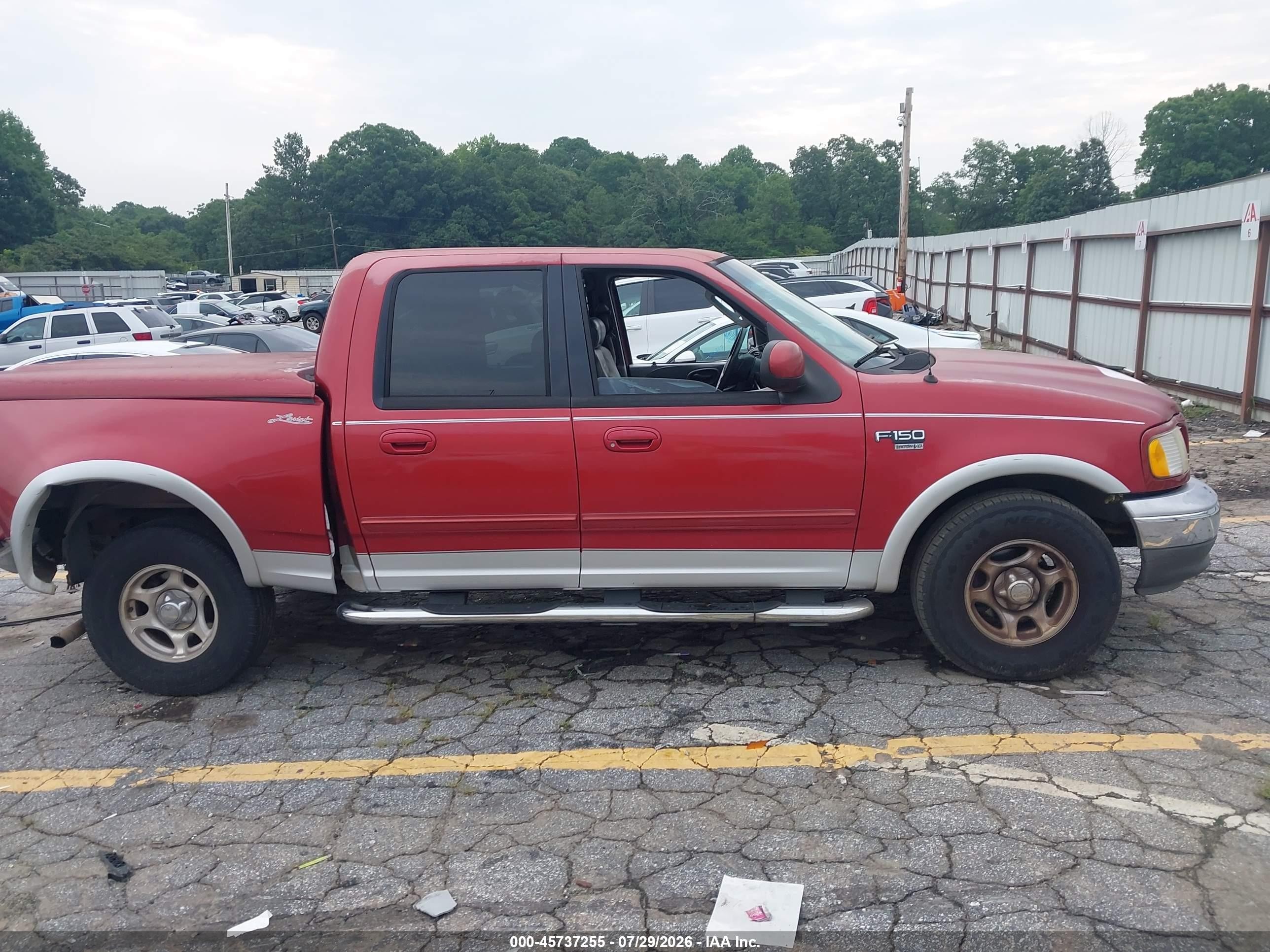 2002 Ford F-150 Lariat/xlt Red vin: 1FTRW07L72KE27575