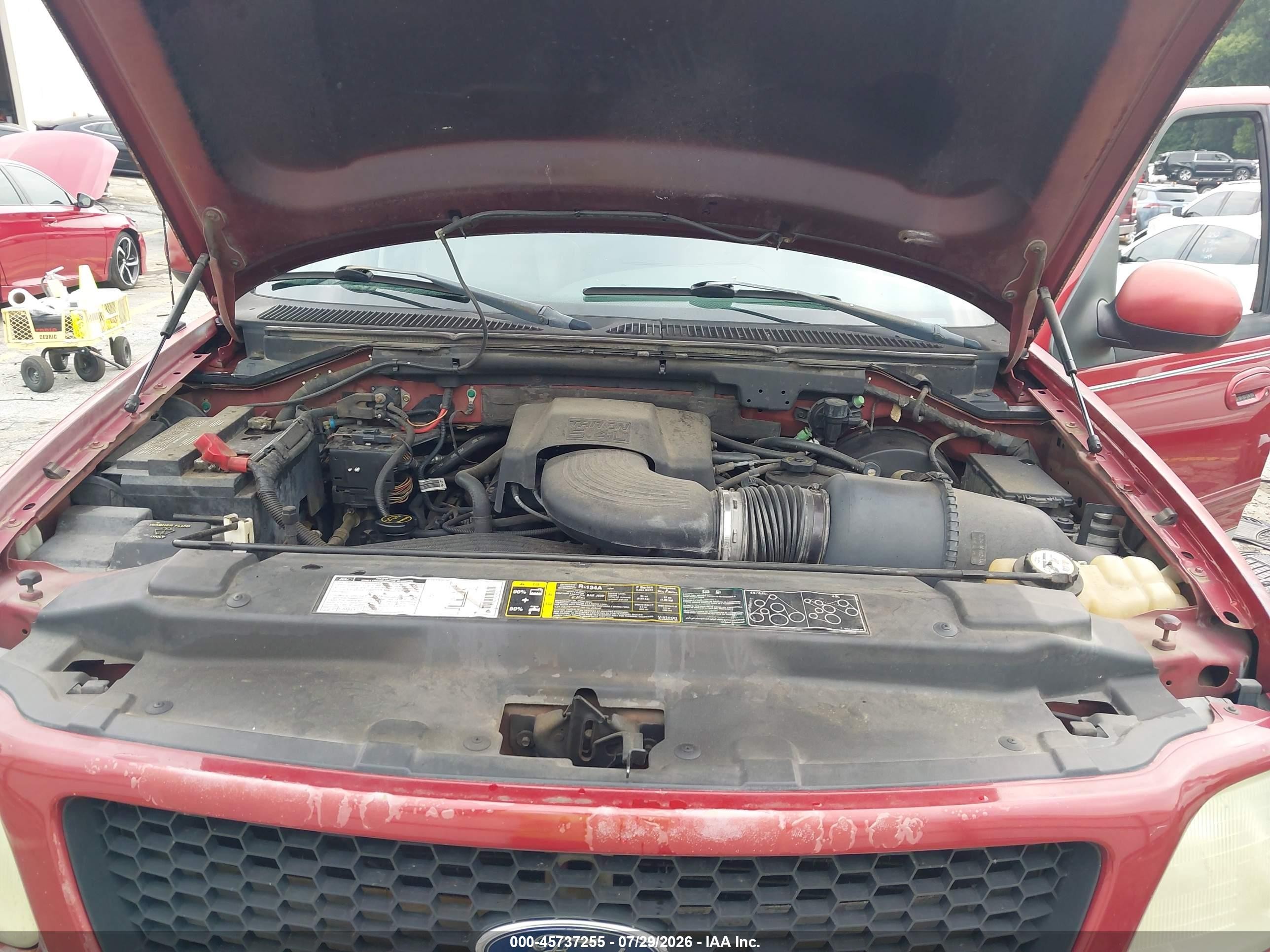2002 Ford F-150 Lariat/xlt Red vin: 1FTRW07L72KE27575