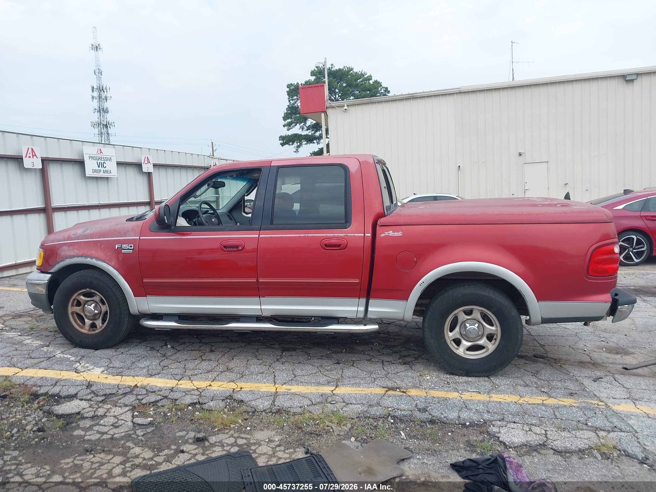 2002 Ford F-150 Lariat/xlt Red vin: 1FTRW07L72KE27575