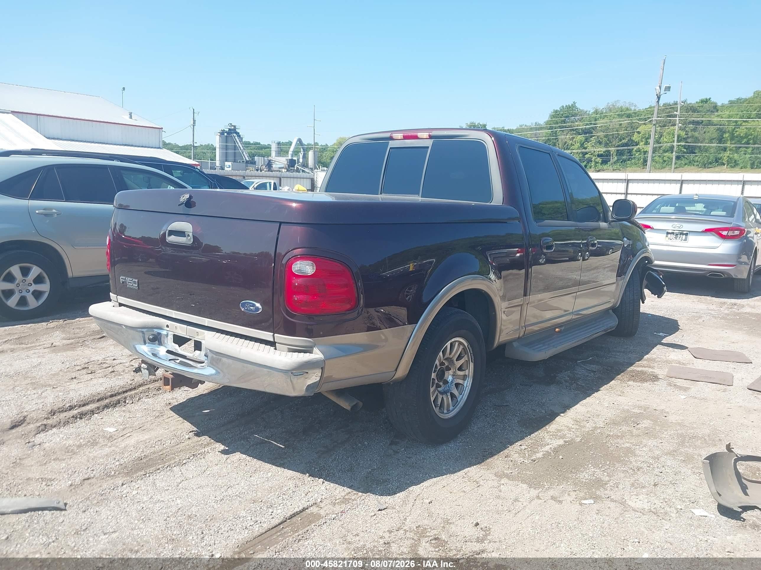 2001 Ford F-150 Harley-davidson Edition/king Ranch Edition/lariat/xlt Burgundy vin: 1FTRW07L81KA22887