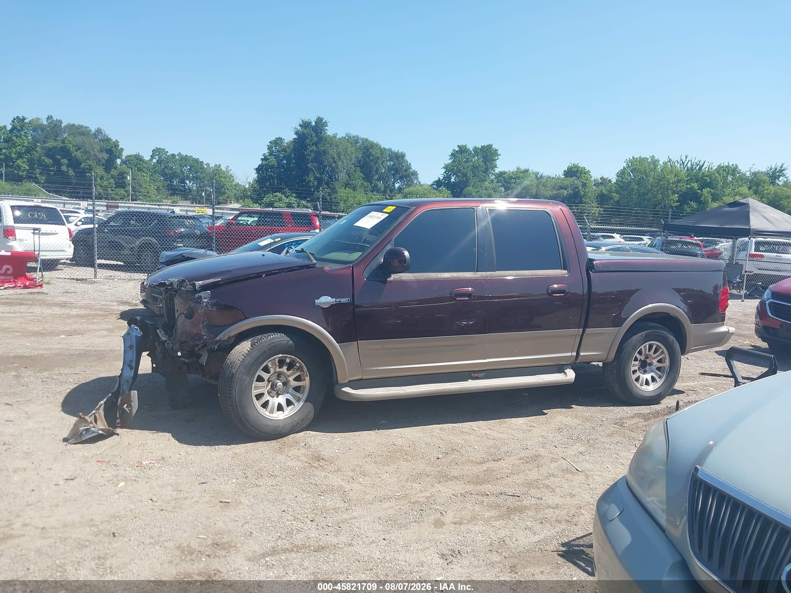 2001 Ford F-150 Harley-davidson Edition/king Ranch Edition/lariat/xlt Burgundy vin: 1FTRW07L81KA22887