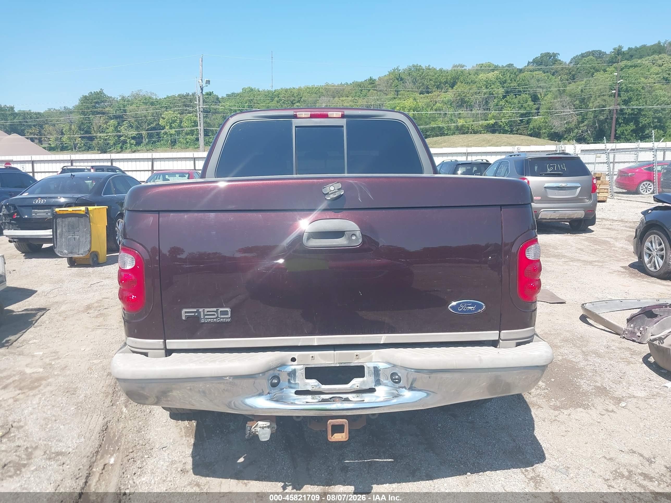 2001 Ford F-150 Harley-davidson Edition/king Ranch Edition/lariat/xlt Burgundy vin: 1FTRW07L81KA22887