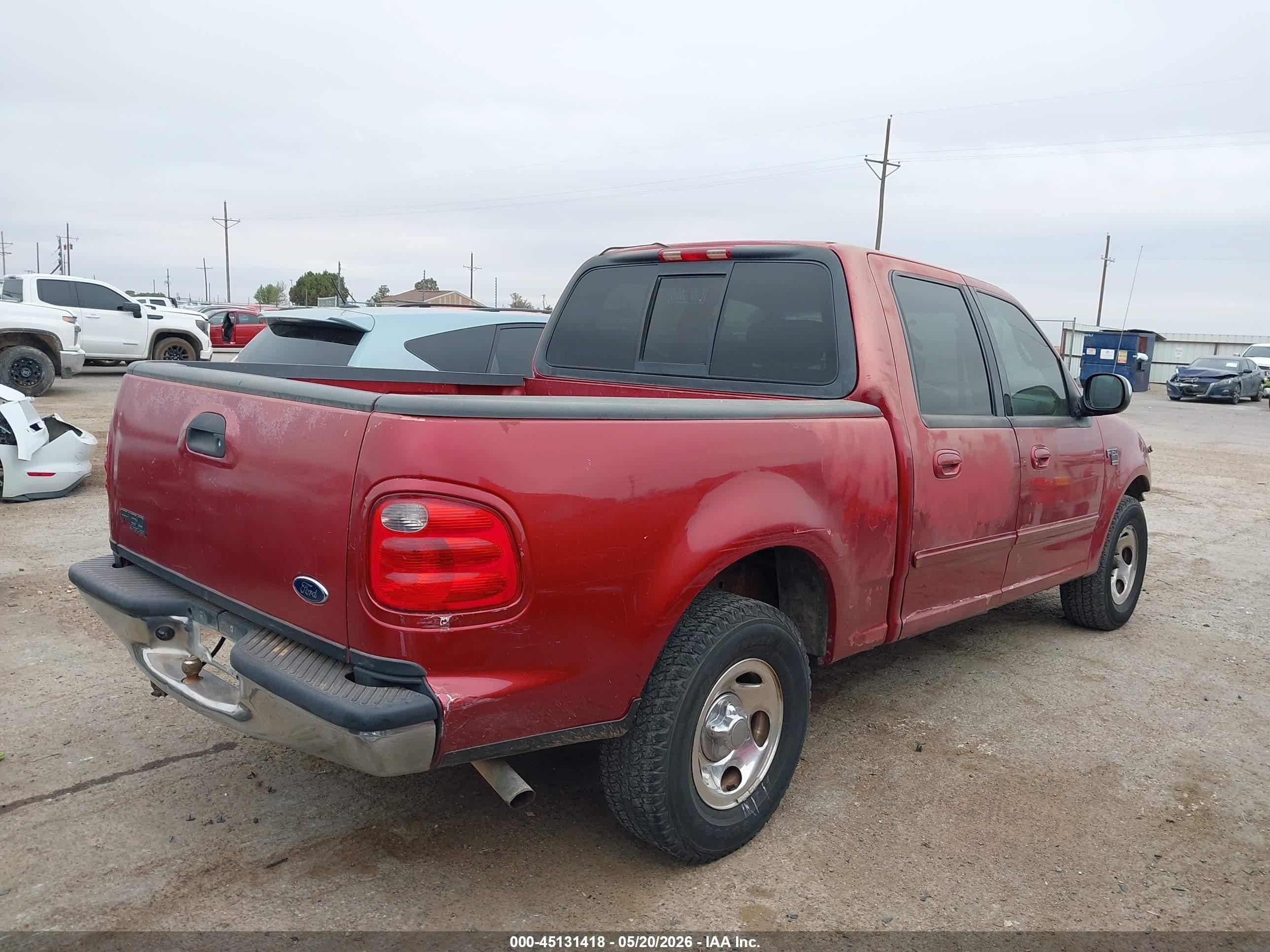 2001 Ford F-150 Harley-davidson Edition/king Ranch Edition/lariat/xlt Maroon vin: 1FTRW07L81KA30133