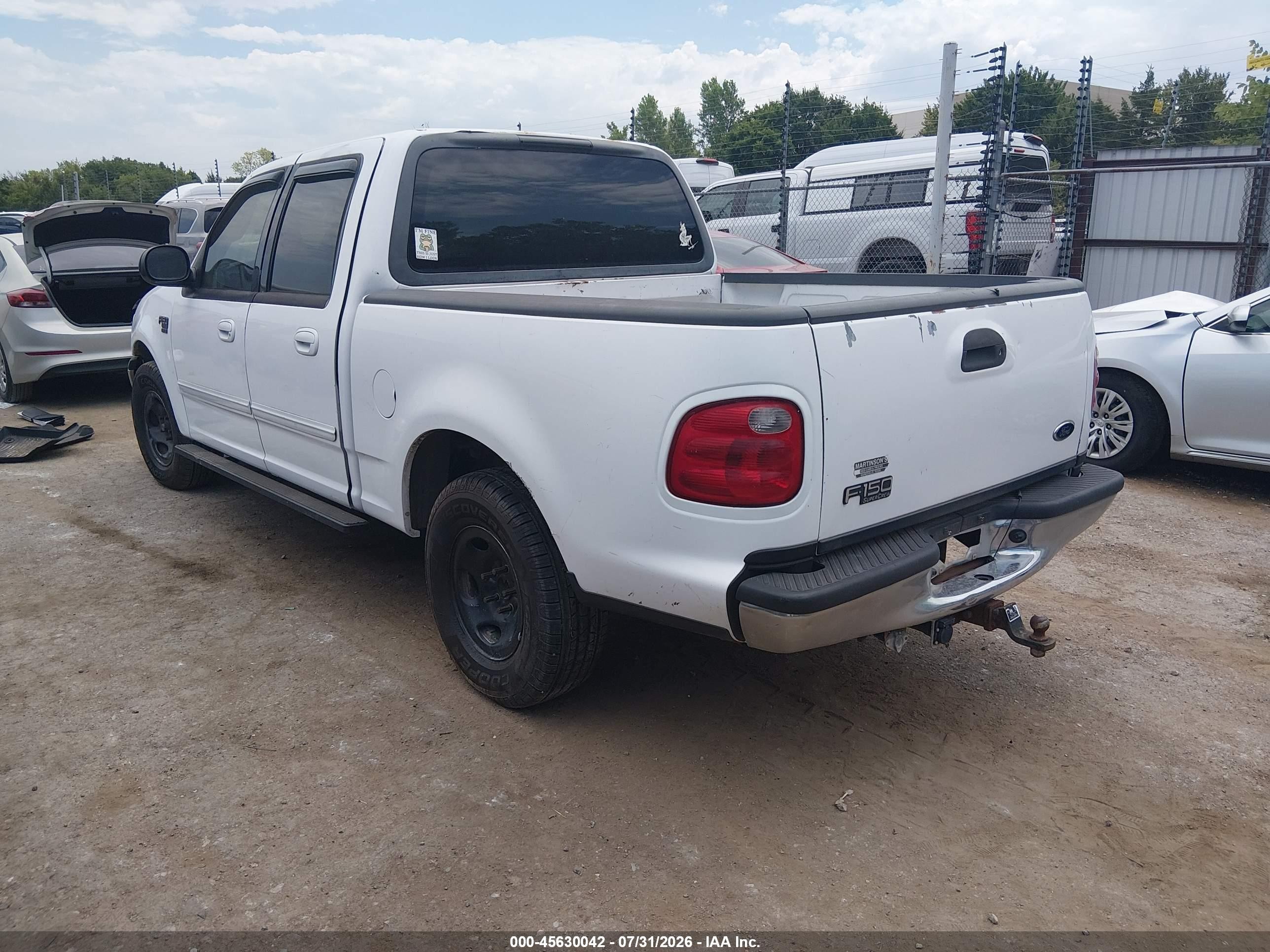 2001 Ford F-150 Harley-davidson Edition/king Ranch Edition/lariat/xlt White vin: 1FTRW07L81KF26503