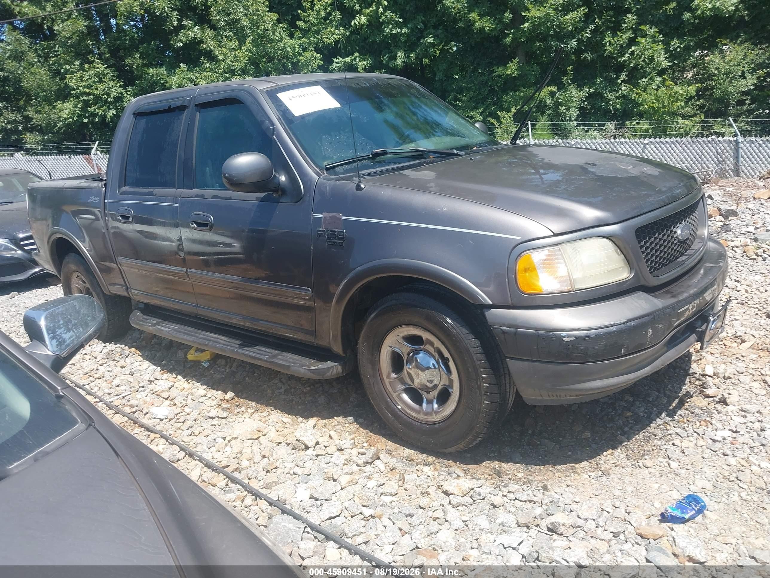 2002 Ford F-150 Lariat/xlt Gray vin: 1FTRW07L92KB88224