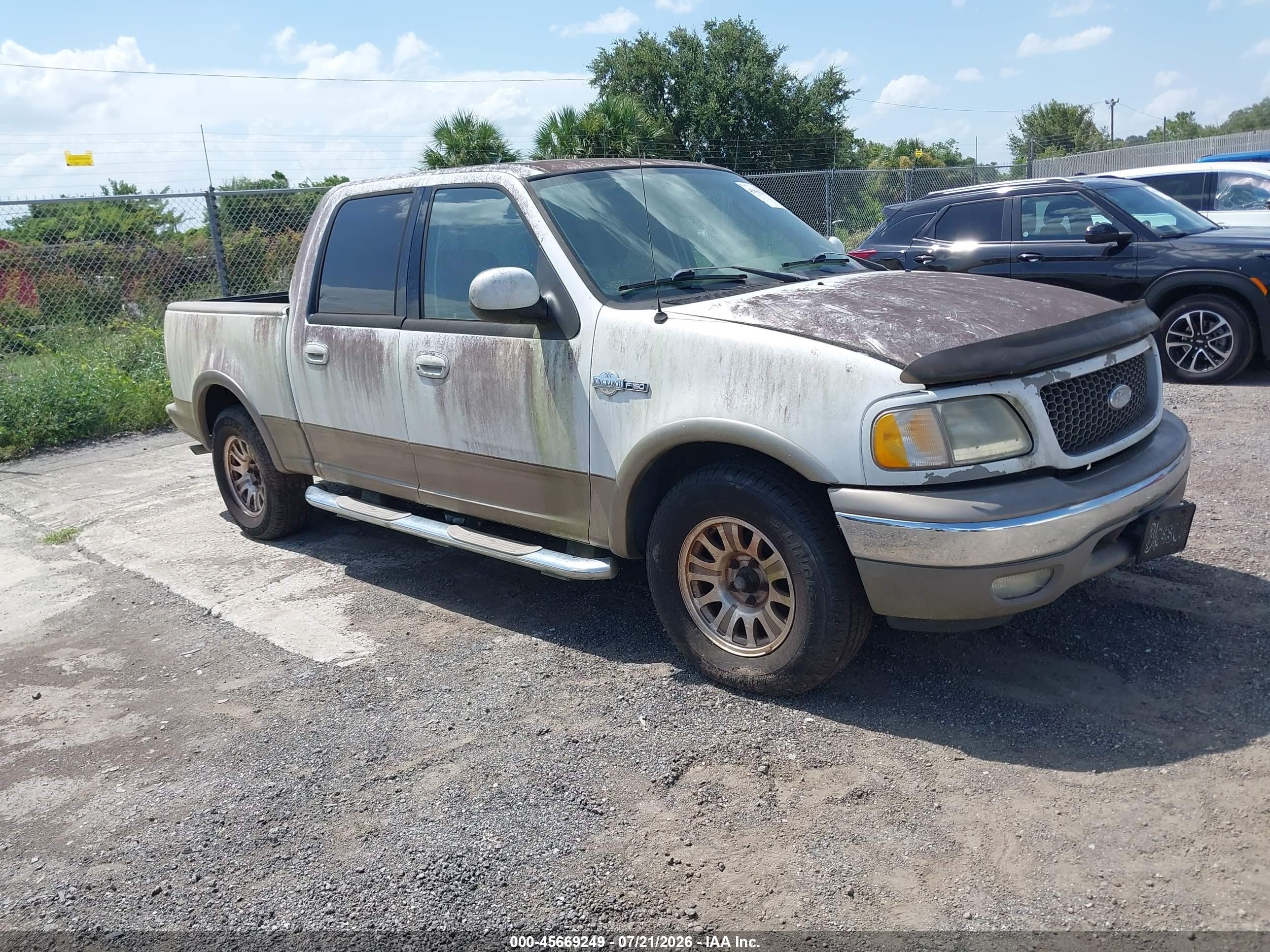 2003 Ford F-150 Lariat/xlt White vin: 1FTRW07L93KA57957
