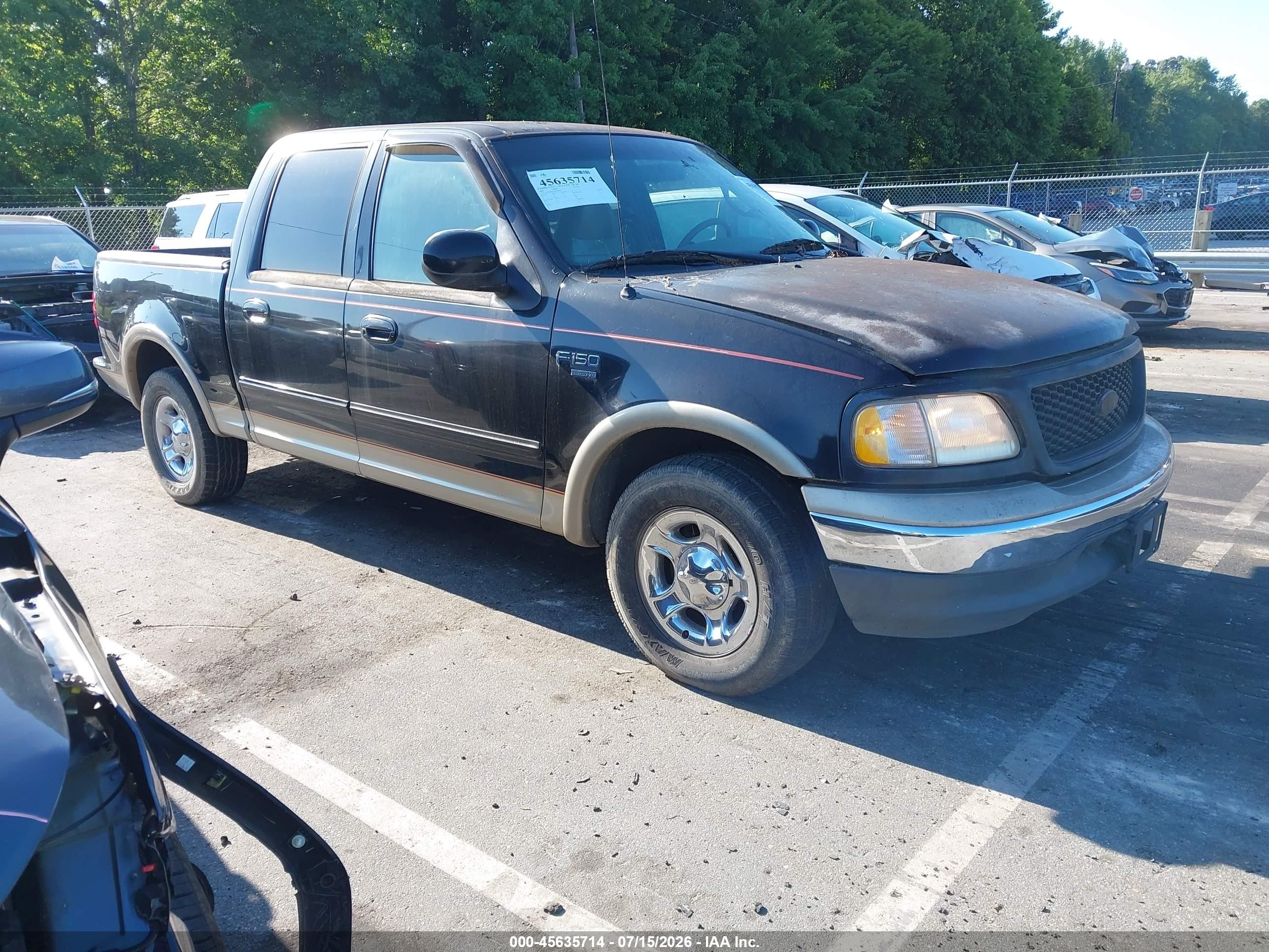 2001 Ford F-150 Harley-davidson Edition/king Ranch Edition/lariat/xlt Black vin: 1FTRW07LX1KD83876