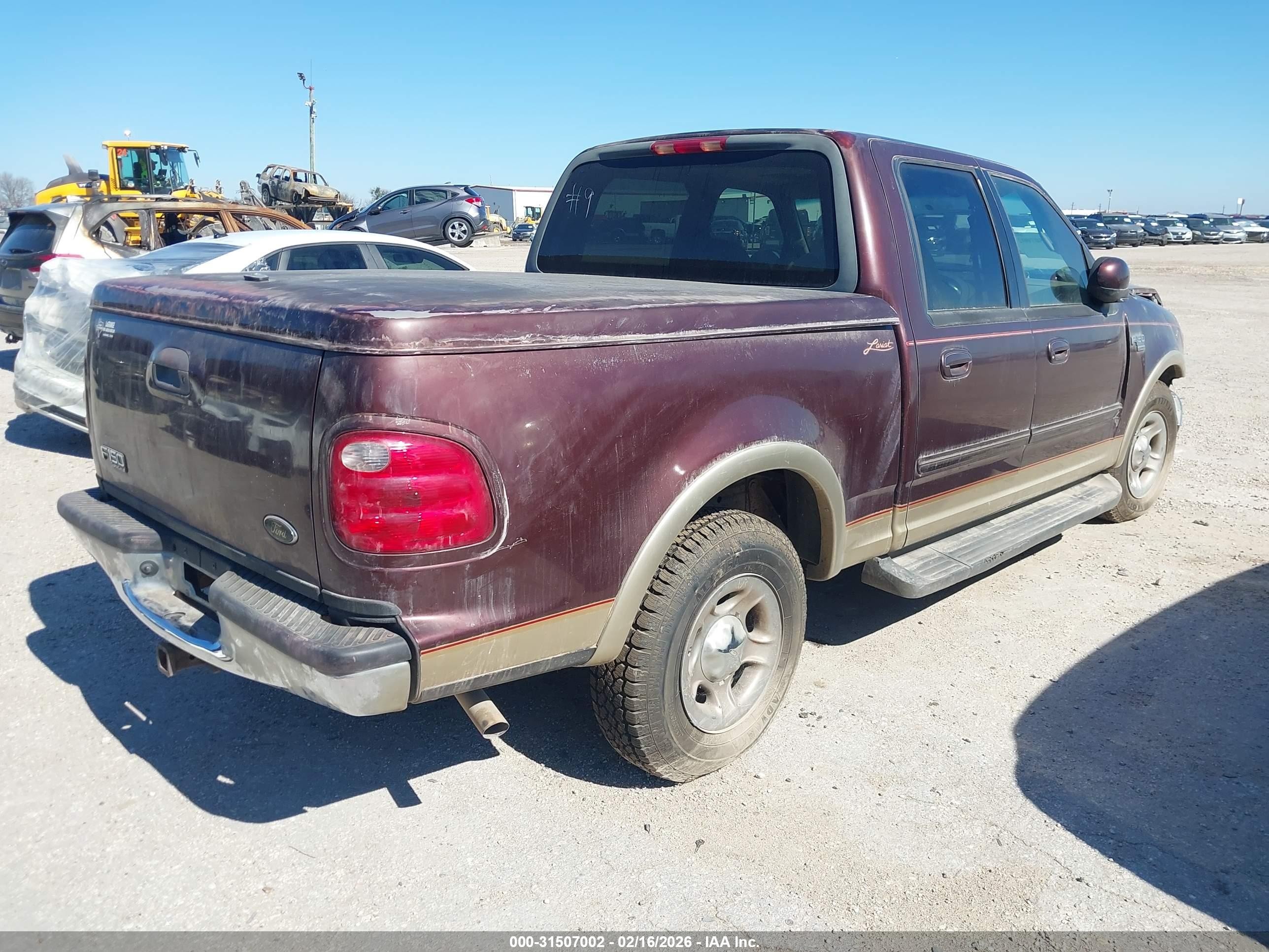 2001 Ford F-150 Supercrew Xlt/harley-davidson/lariat/king Ranch Maroon vin: 1FTRW07LX1KE33109