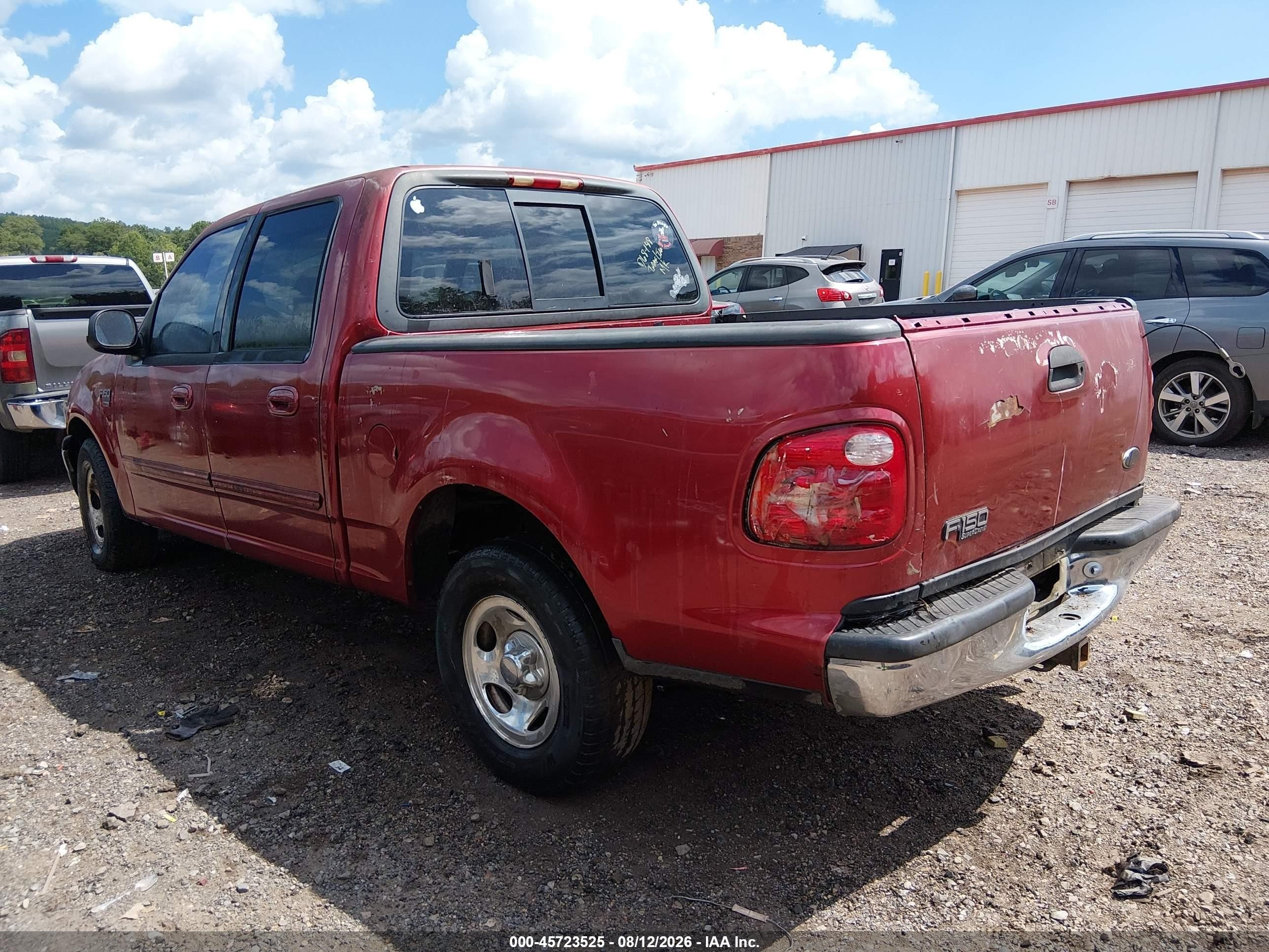 2001 Ford F-150 Harley-davidson Edition/king Ranch Edition/lariat/xlt Maroon vin: 1FTRW07W01KD68488