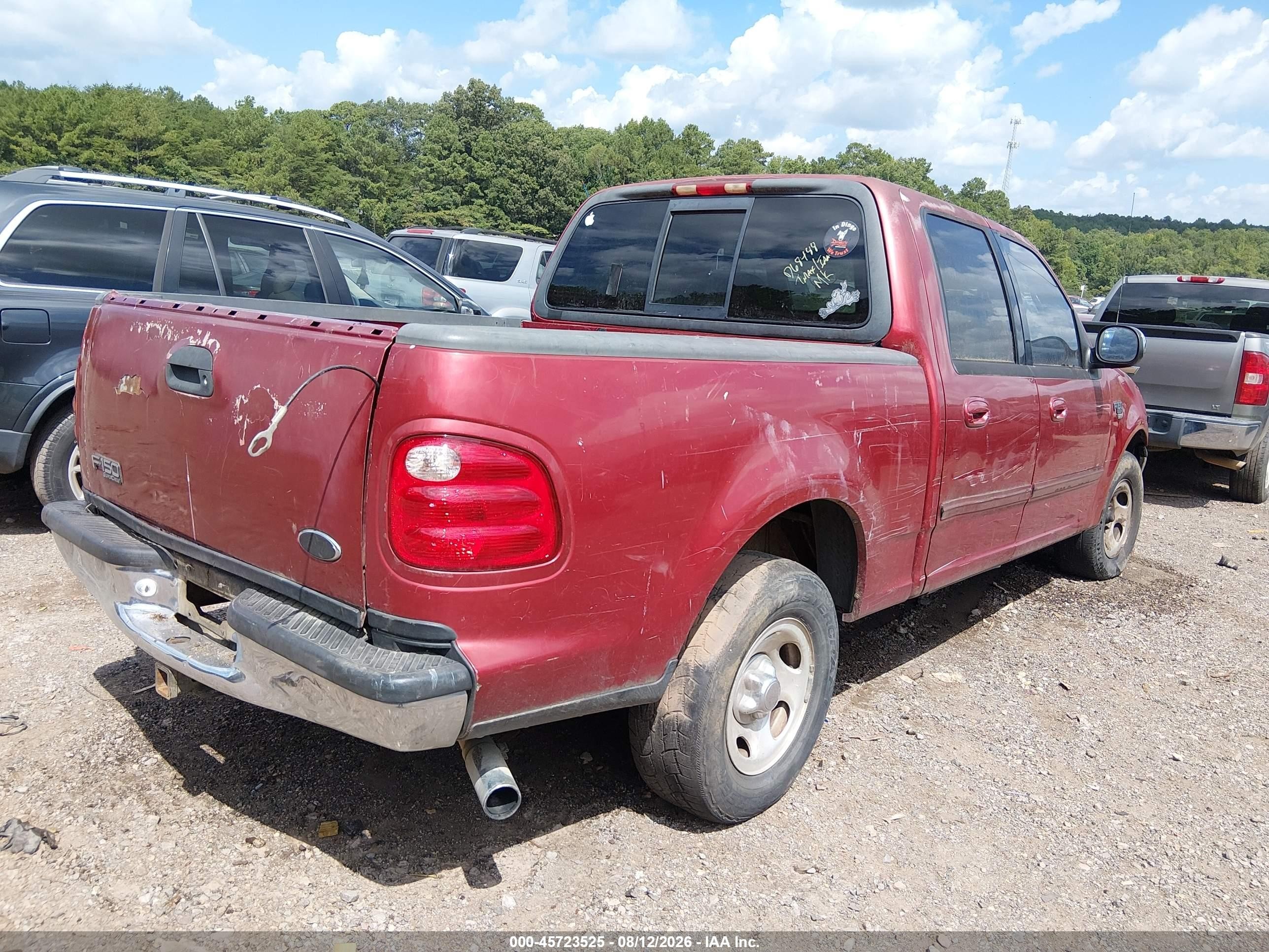 2001 Ford F-150 Harley-davidson Edition/king Ranch Edition/lariat/xlt Maroon vin: 1FTRW07W01KD68488