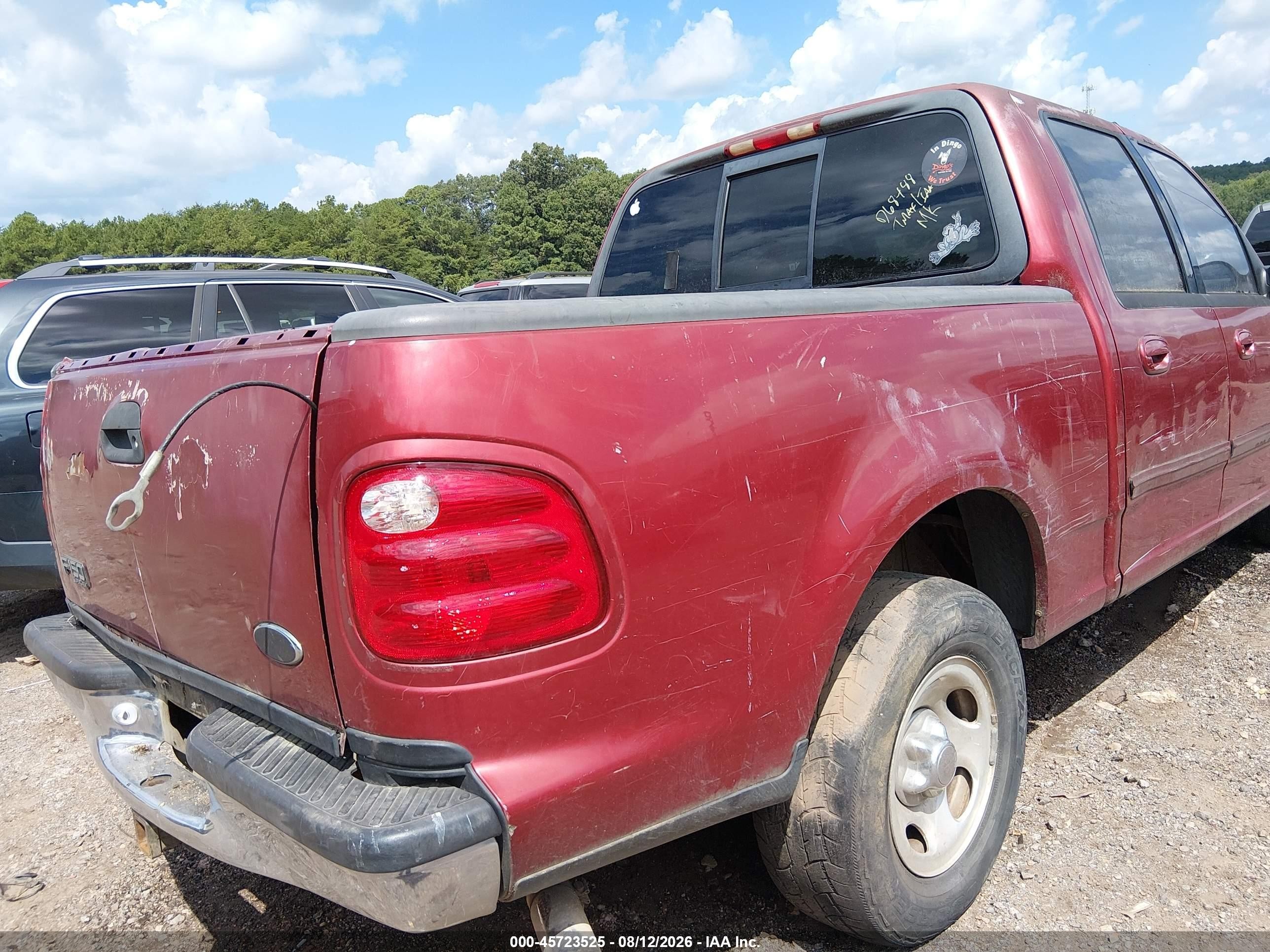 2001 Ford F-150 Harley-davidson Edition/king Ranch Edition/lariat/xlt Maroon vin: 1FTRW07W01KD68488