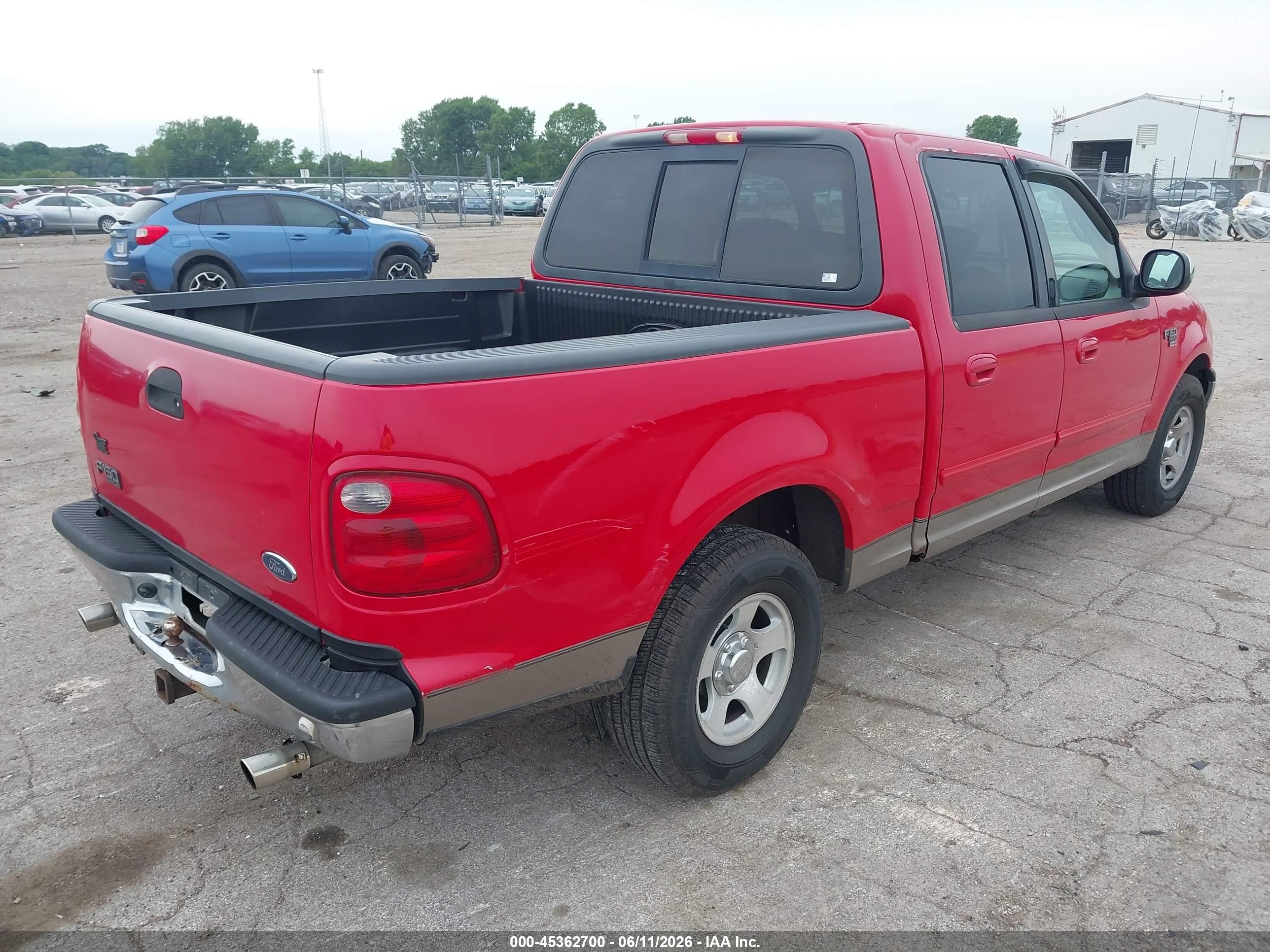 2001 Ford F-150 Harley-davidson Edition/king Ranch Edition/lariat/xlt Red vin: 1FTRW07W61KA41044