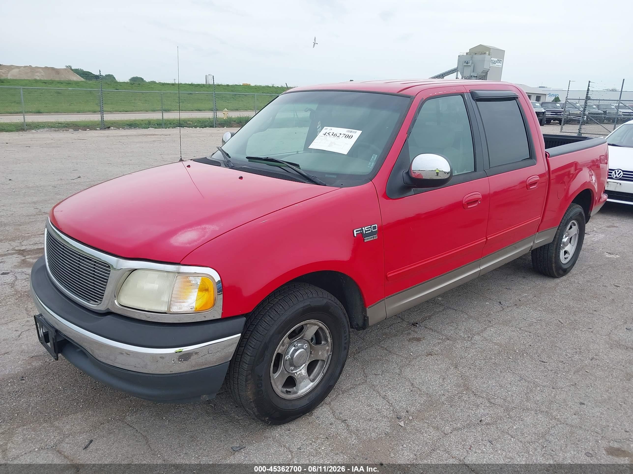 2001 Ford F-150 Harley-davidson Edition/king Ranch Edition/lariat/xlt Red vin: 1FTRW07W61KA41044