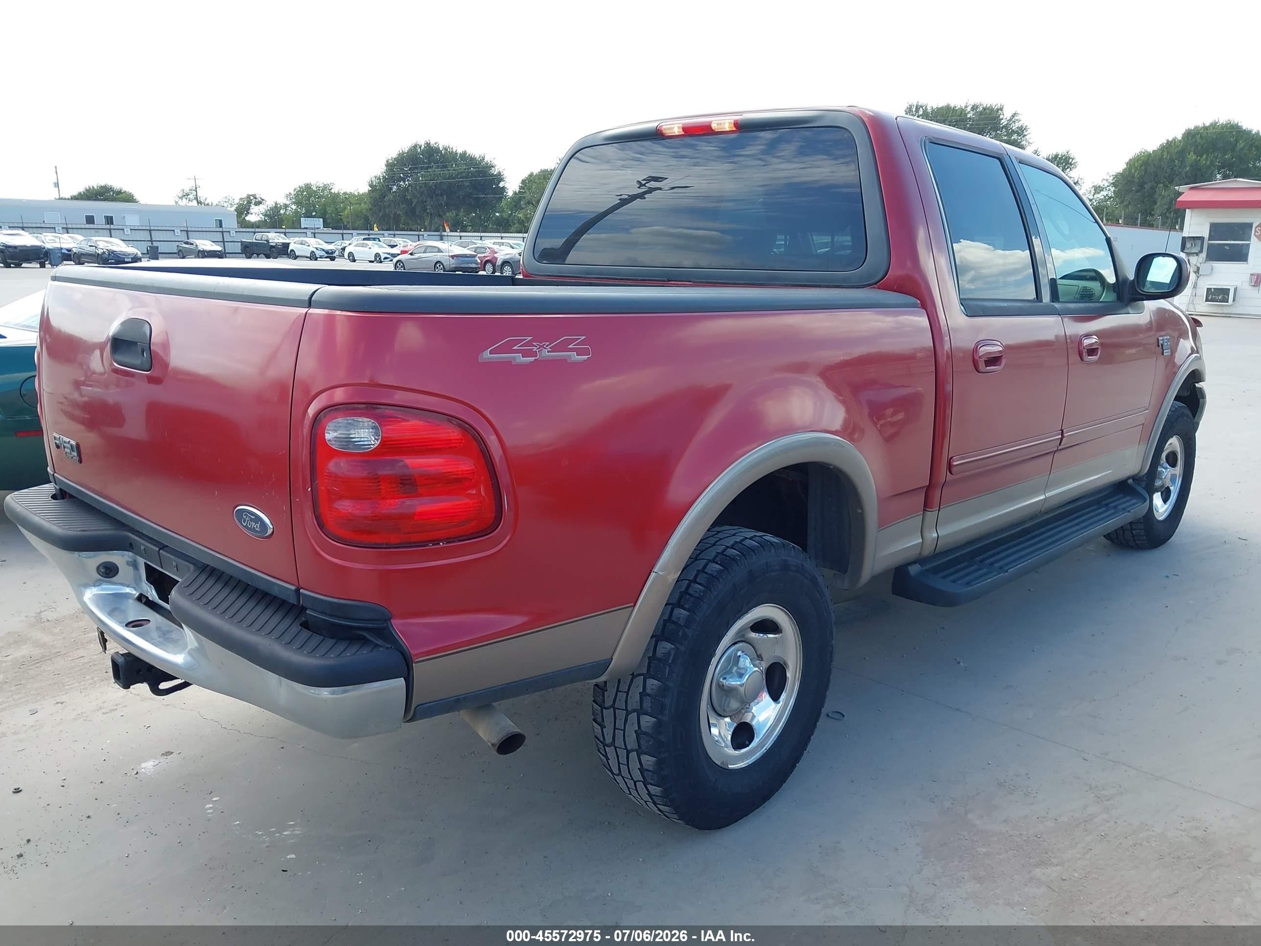 2002 Ford F-150 Lariat/xlt Red vin: 1FTRW08632KC44344