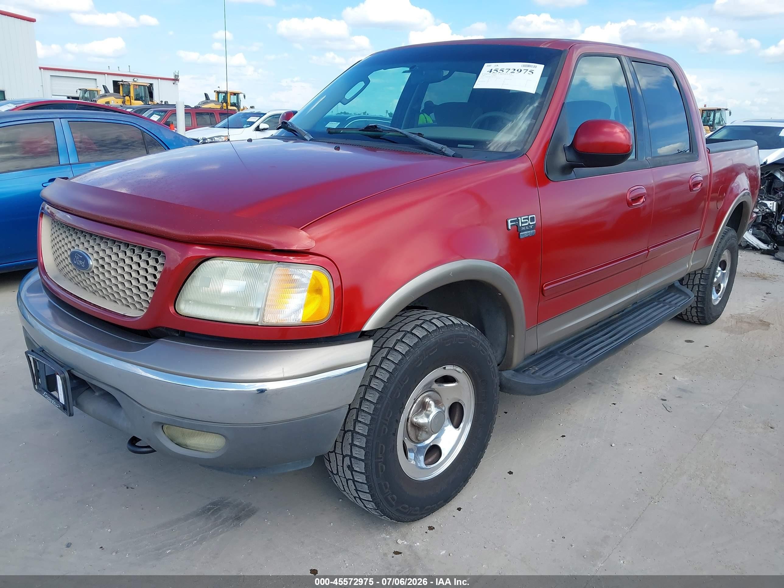 2002 Ford F-150 Lariat/xlt Red vin: 1FTRW08632KC44344
