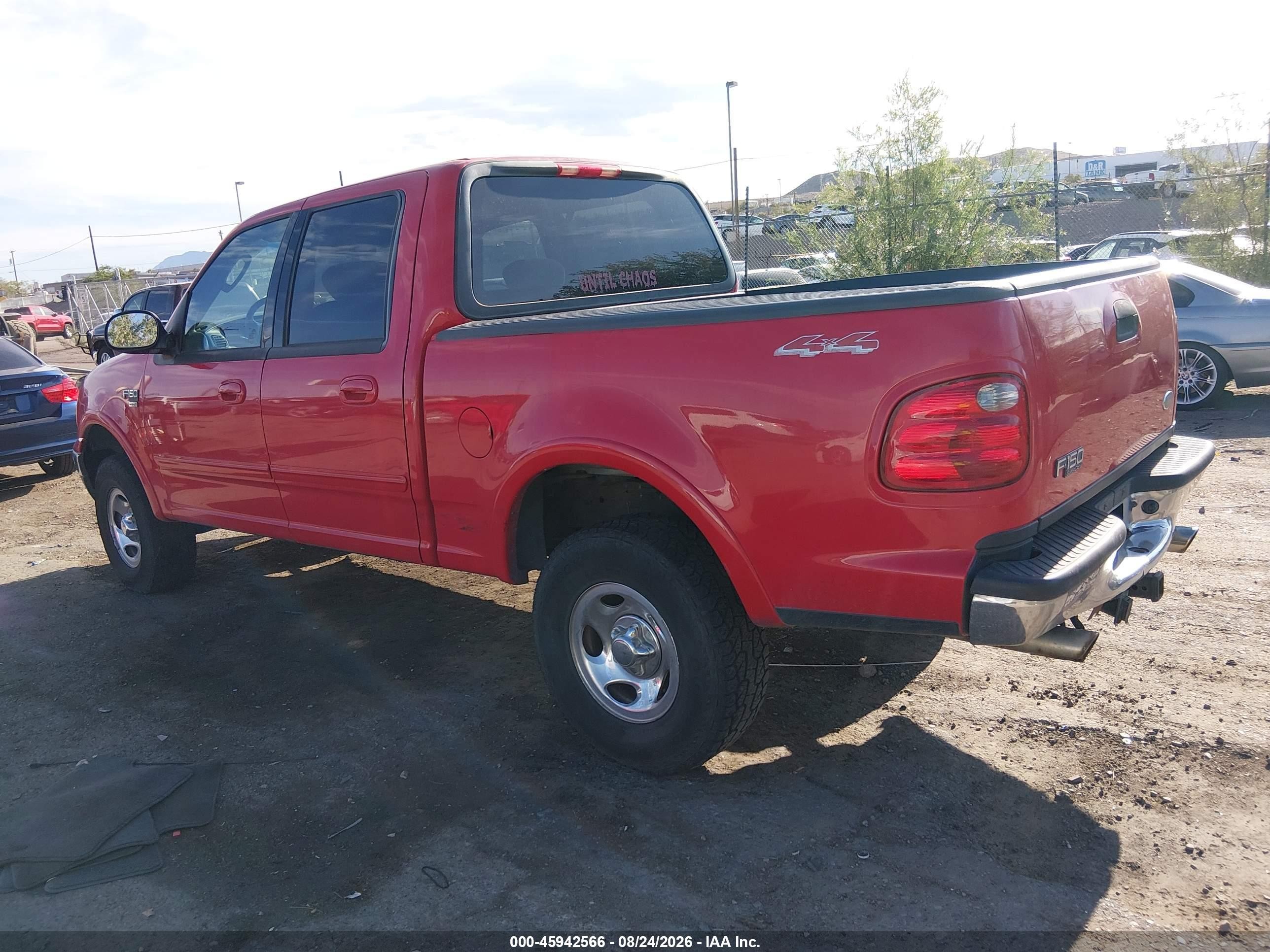 2002 Ford F-150 Lariat/xlt Red vin: 1FTRW086X2KC88633