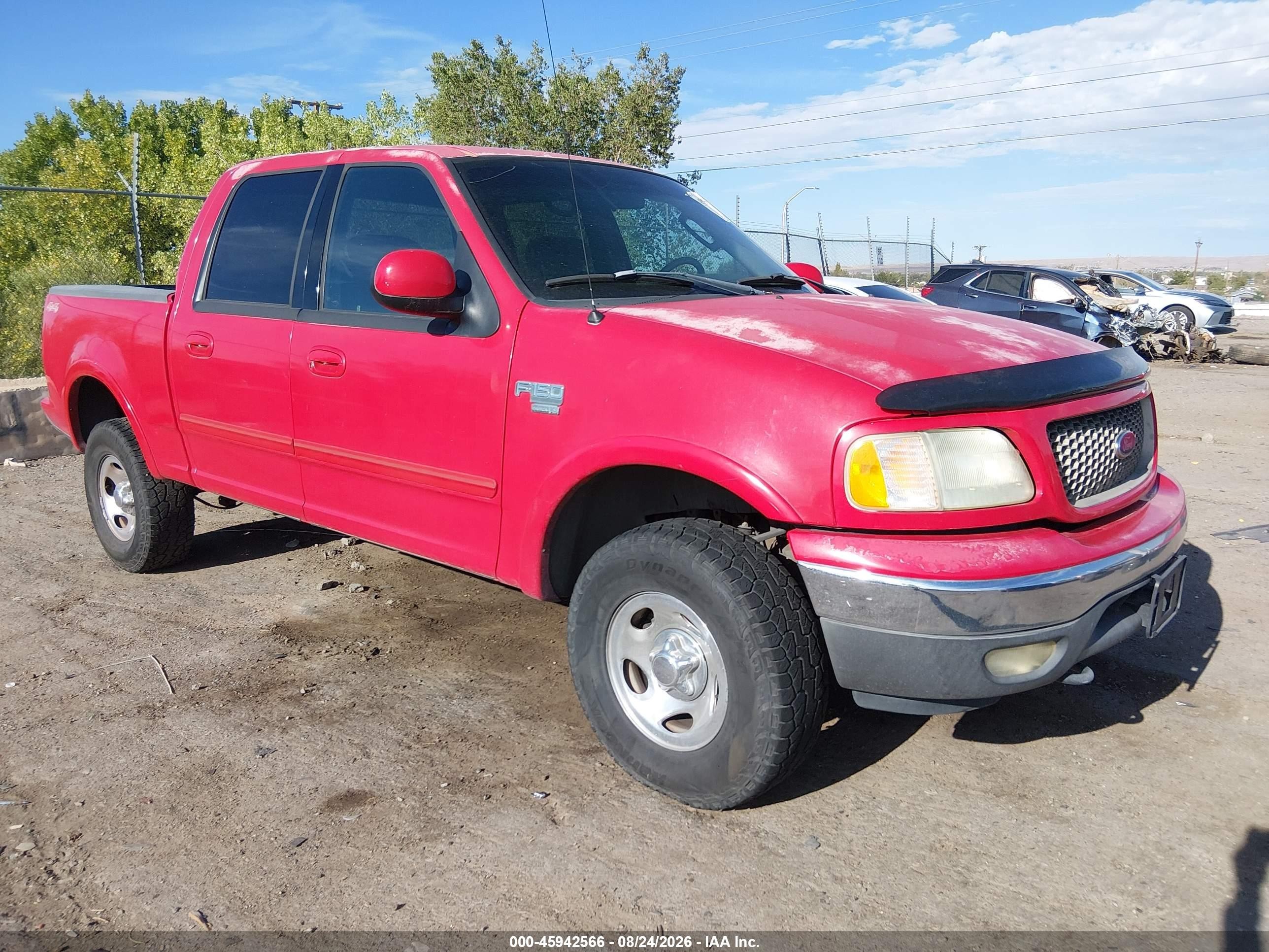 2002 Ford F-150 Lariat/xlt Red vin: 1FTRW086X2KC88633