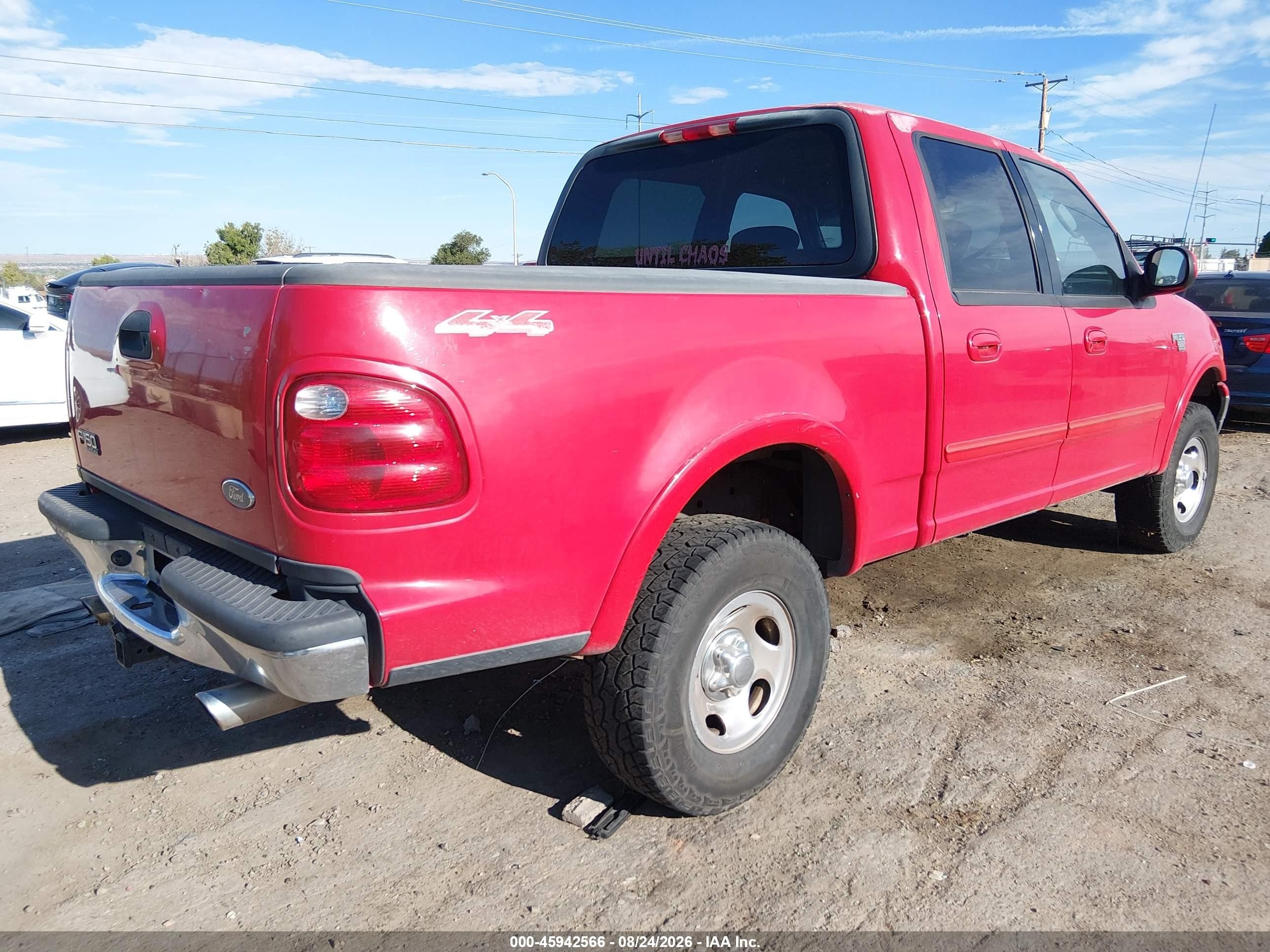 2002 Ford F-150 Lariat/xlt Red vin: 1FTRW086X2KC88633