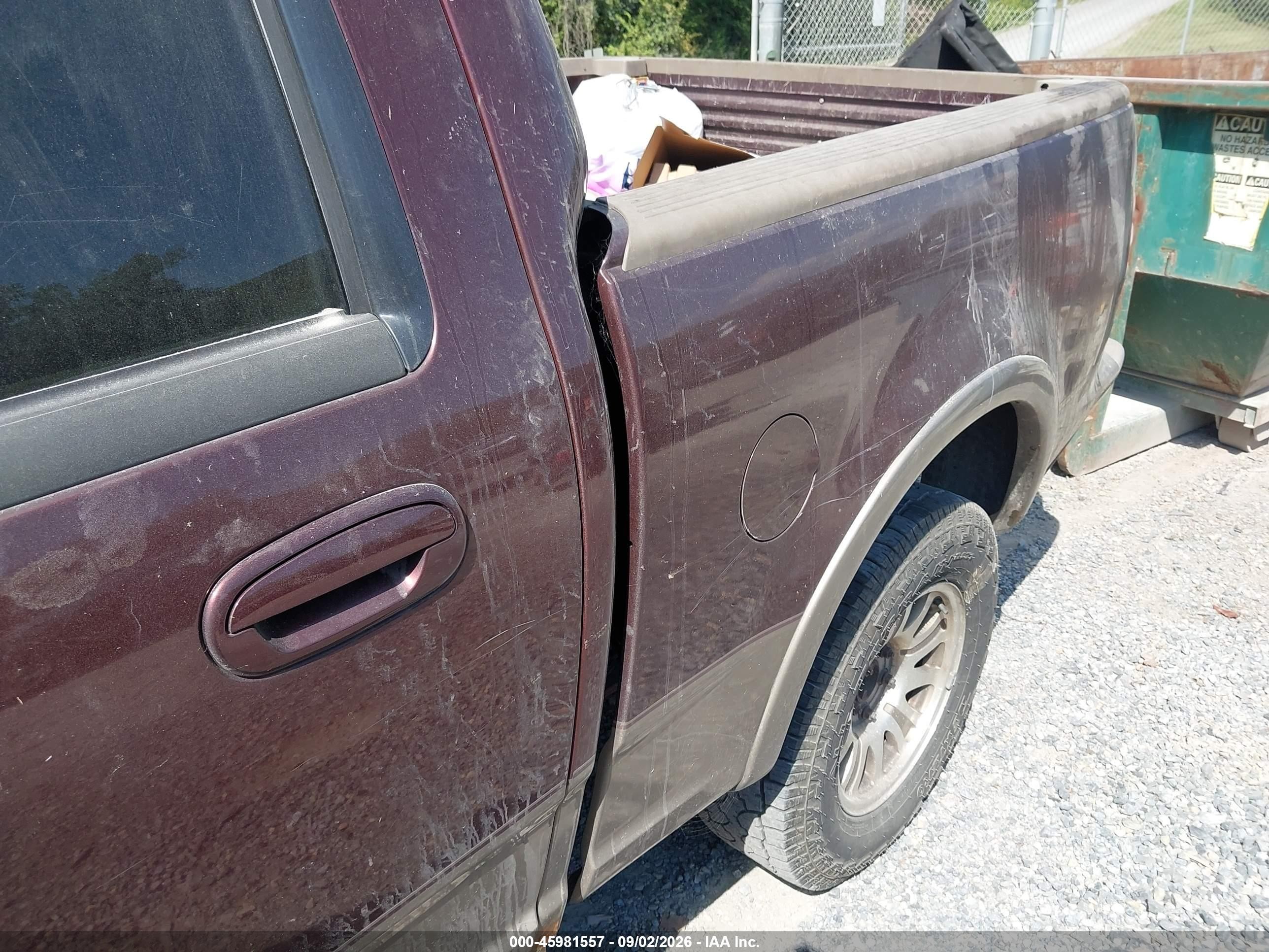 2001 Ford F-150 King Ranch Edition/lariat/xlt Burgundy vin: 1FTRW08L01KA17584
