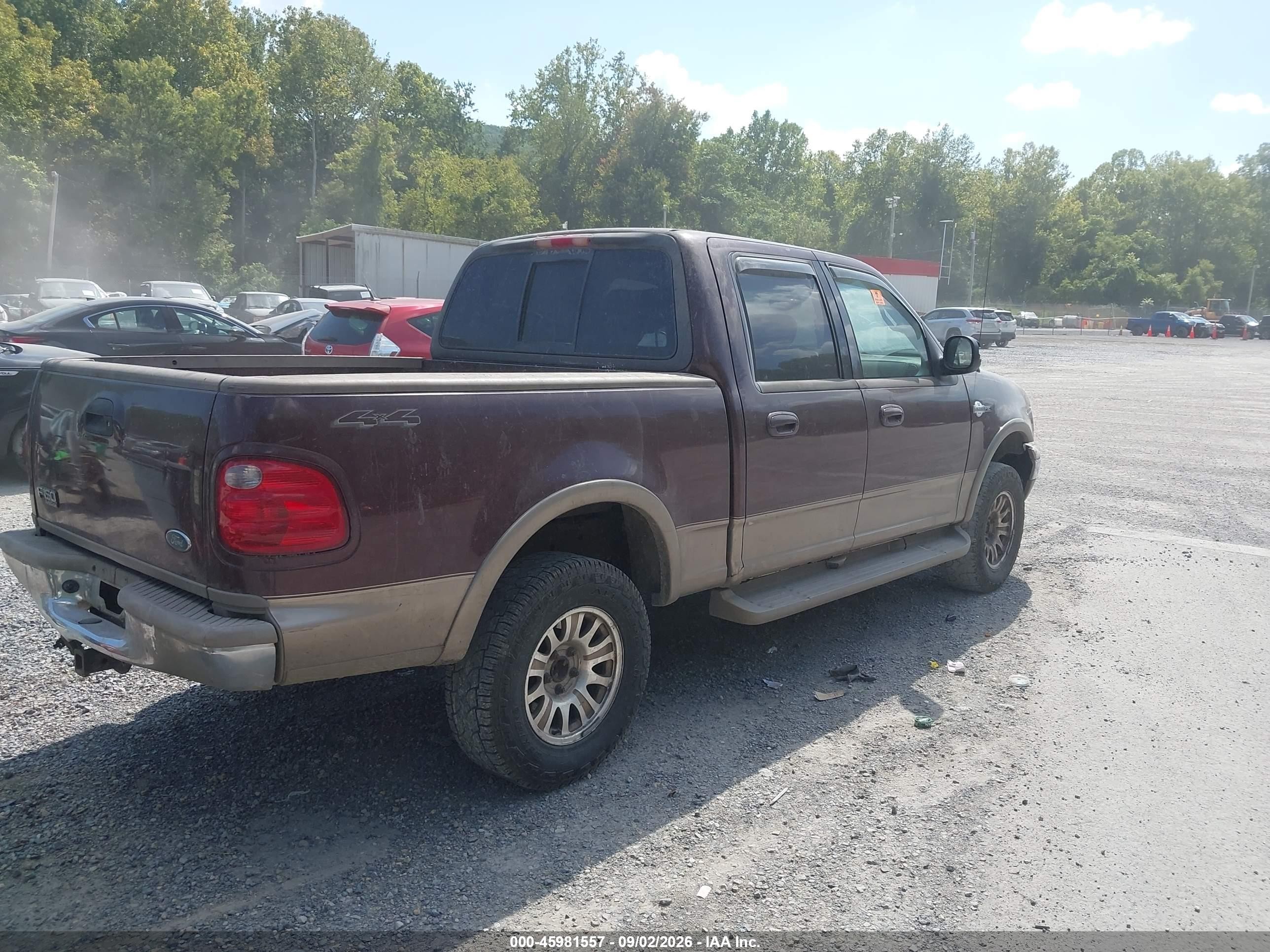 2001 Ford F-150 King Ranch Edition/lariat/xlt Burgundy vin: 1FTRW08L01KA17584
