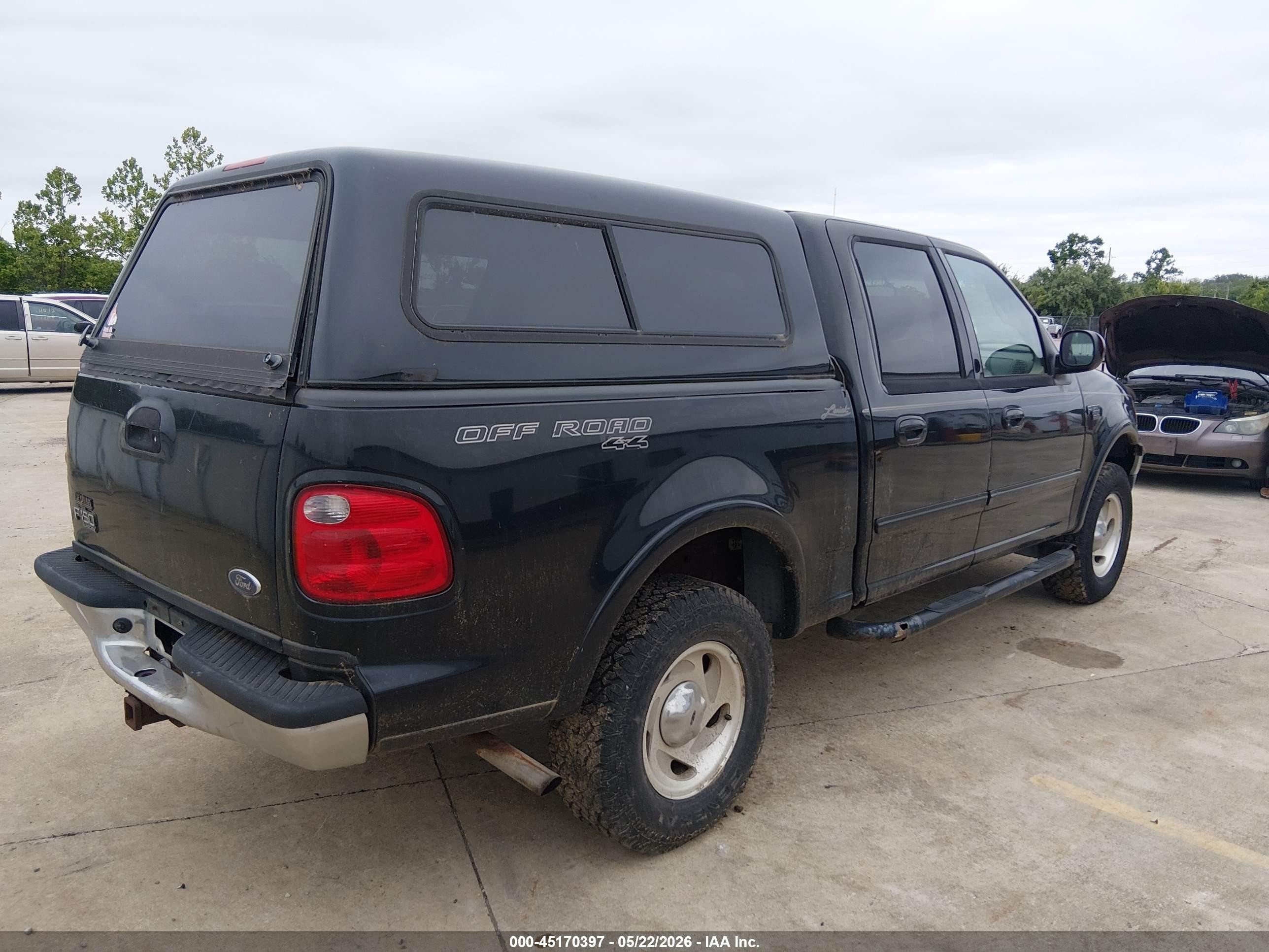 2001 Ford F150 Supercrew Black vin: 1FTRW08L01KC31734