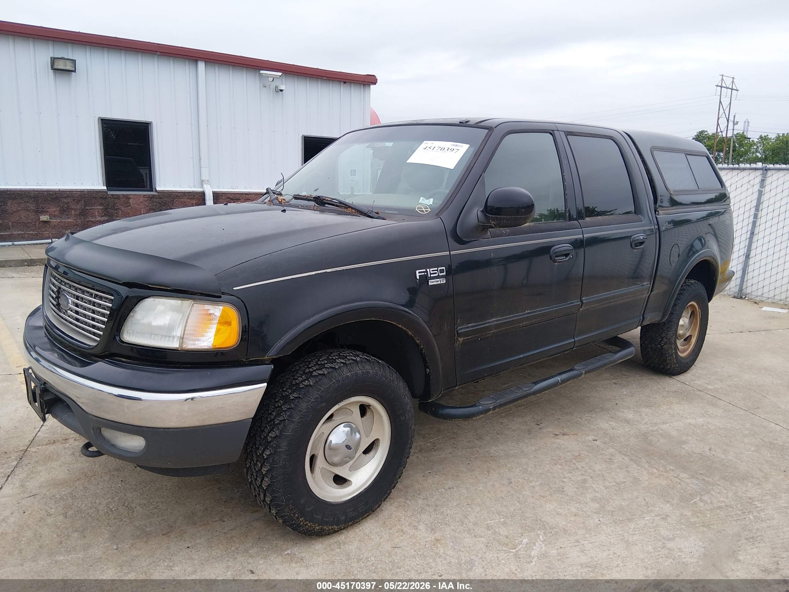 2001 Ford F150 Supercrew Black vin: 1FTRW08L01KC31734
