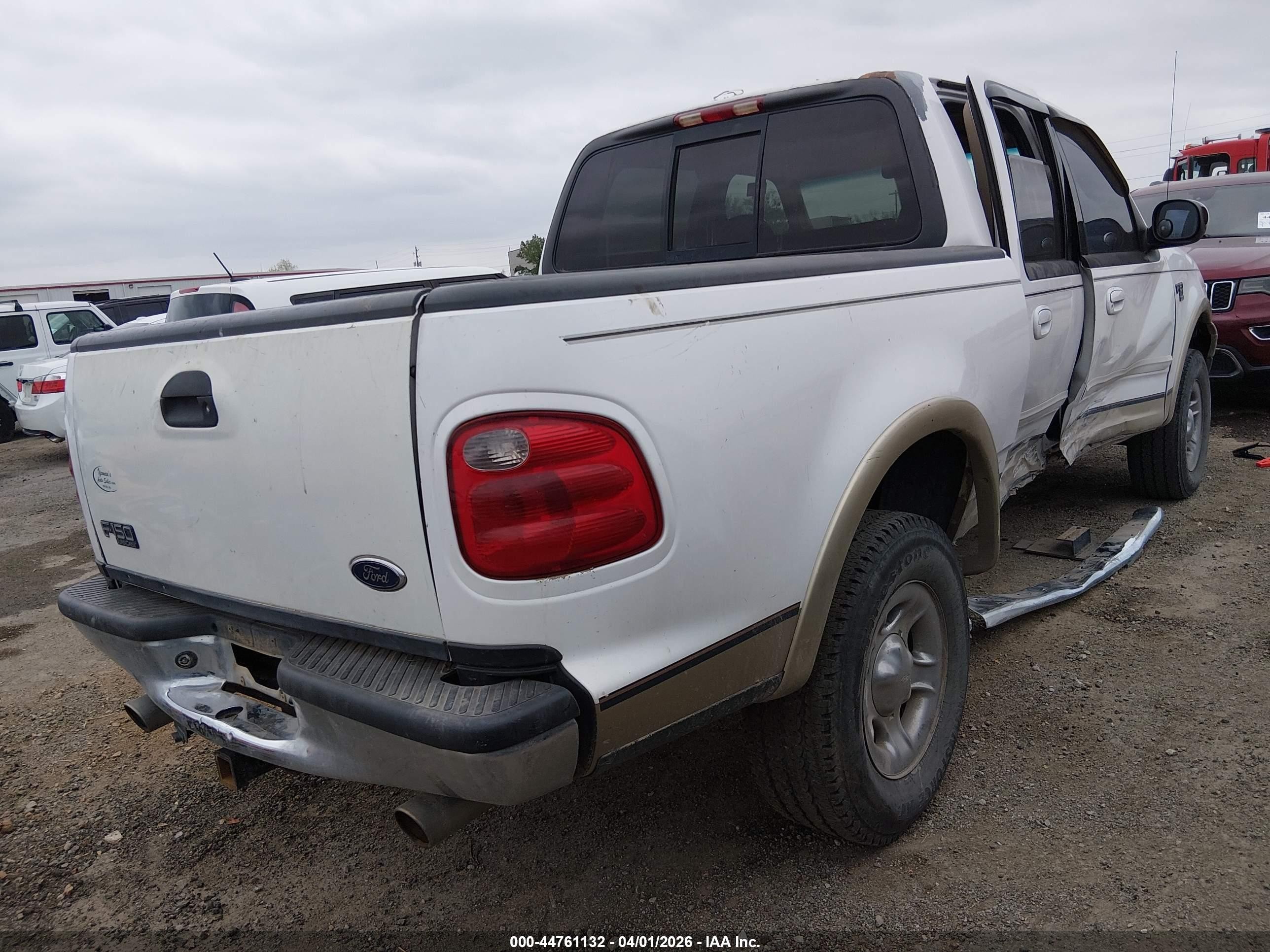 2001 Ford F-150 King Ranch Edition/lariat/xlt White vin: 1FTRW08L01KD81486