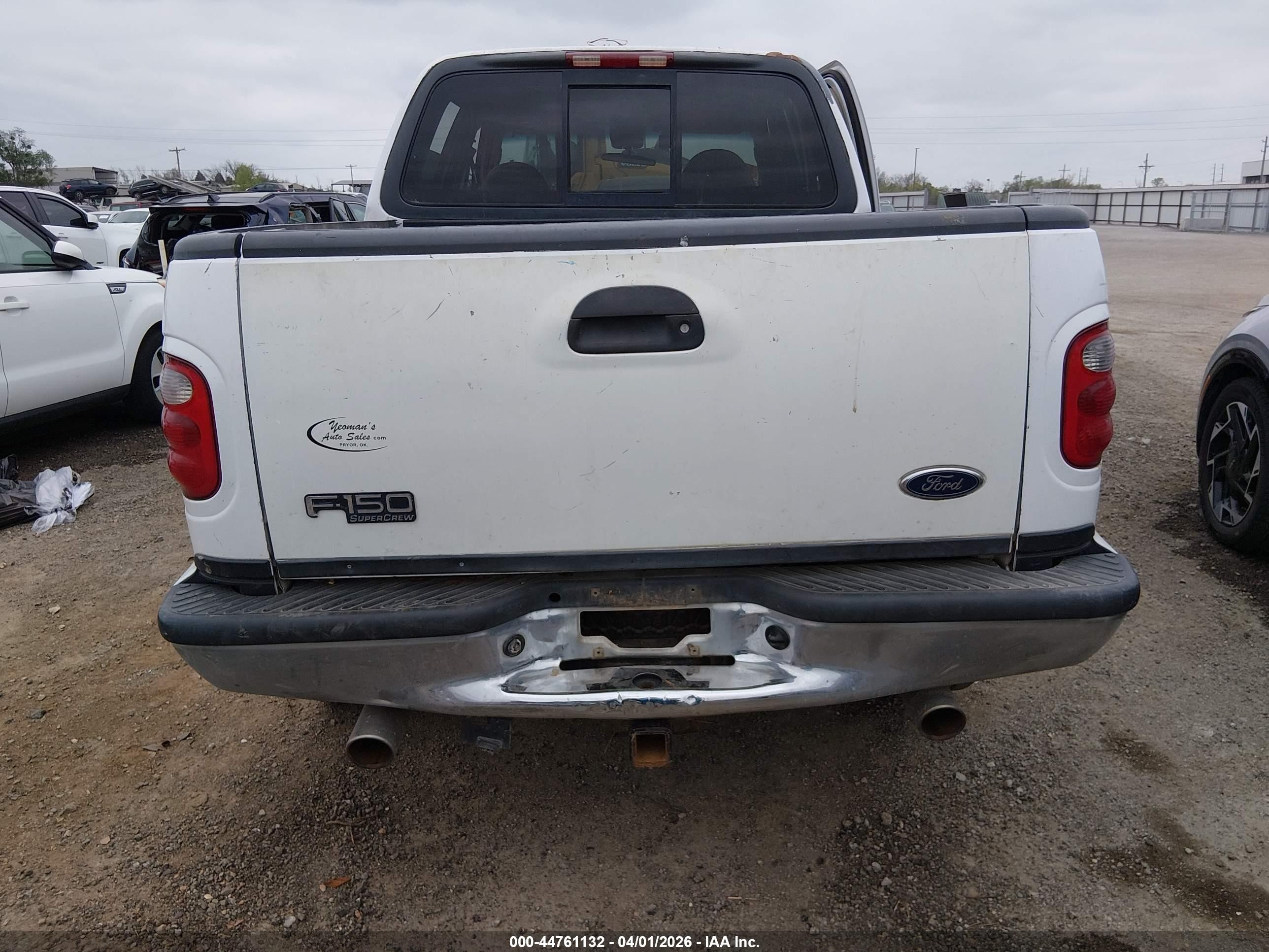 2001 Ford F-150 King Ranch Edition/lariat/xlt White vin: 1FTRW08L01KD81486